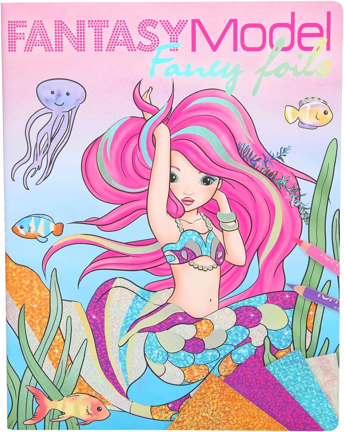 Depesche10351 Colouring Book Fancy Foils, Fantasy Model