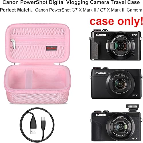 Miniatura 2 de Elonbo Funda de transporte para cámara digital Canon PowerShot G7 X Mark IIIG7 X Mark IIG7 X, Canon G7X Mark iiiii 4K Vlogging Cámara Bolsa de viaje