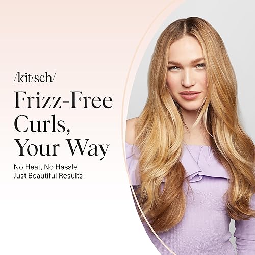 Miniatura 16 de Kitsch Juego de rizadores de cabello sin calor satinados – Rizadores sin calor para rizos sin calor durante la noche – Rodillos de pelo para 01