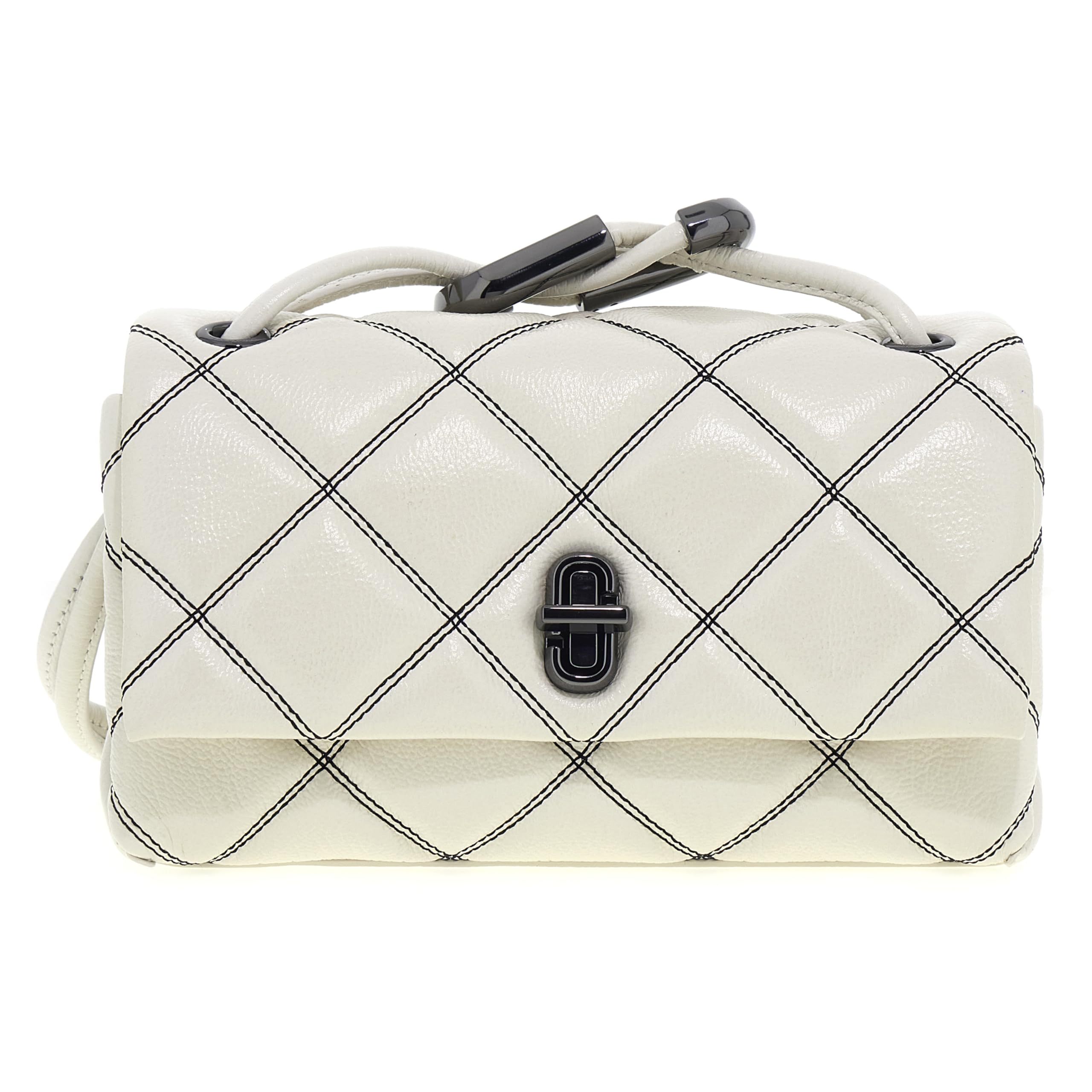 MARC JACOBS THE MINI DUAL SHOULDER WHITE/BLACK
