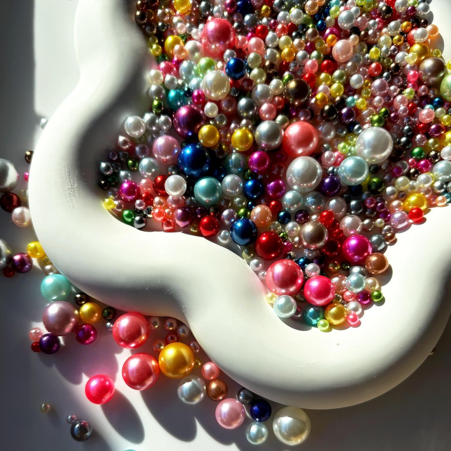 1000PCS Assorted 3-10mm Round Acrylic Pearls Beads, No Holes, Colorful, Loose Beads for DIY, Table Scatter, Wedding, Birthday Party, Home Decoration - Image 4