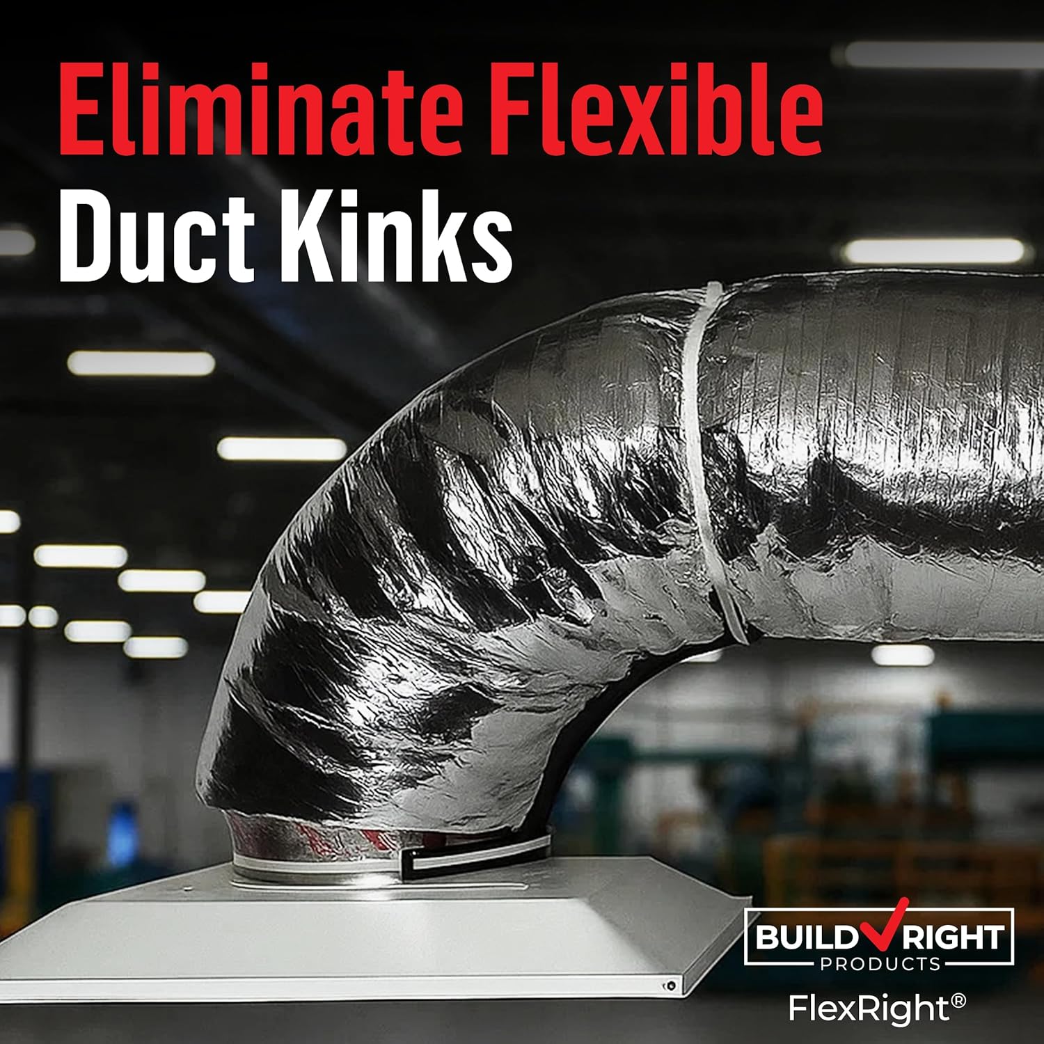 FlexRight Universal Flexible Duct Elbow Support – 10 Pack – Fits 4"–16" Flex Ducts, Eliminates Kinks, Improves Airflow, Reduces Energy Use, UL-Classified for Plenum Applications