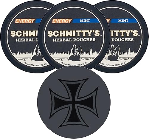 DC Crafts Nation Skin Can Cover Iron Cross con 3 latas Schmitty's Herbal Snuff Mint Energy Bags