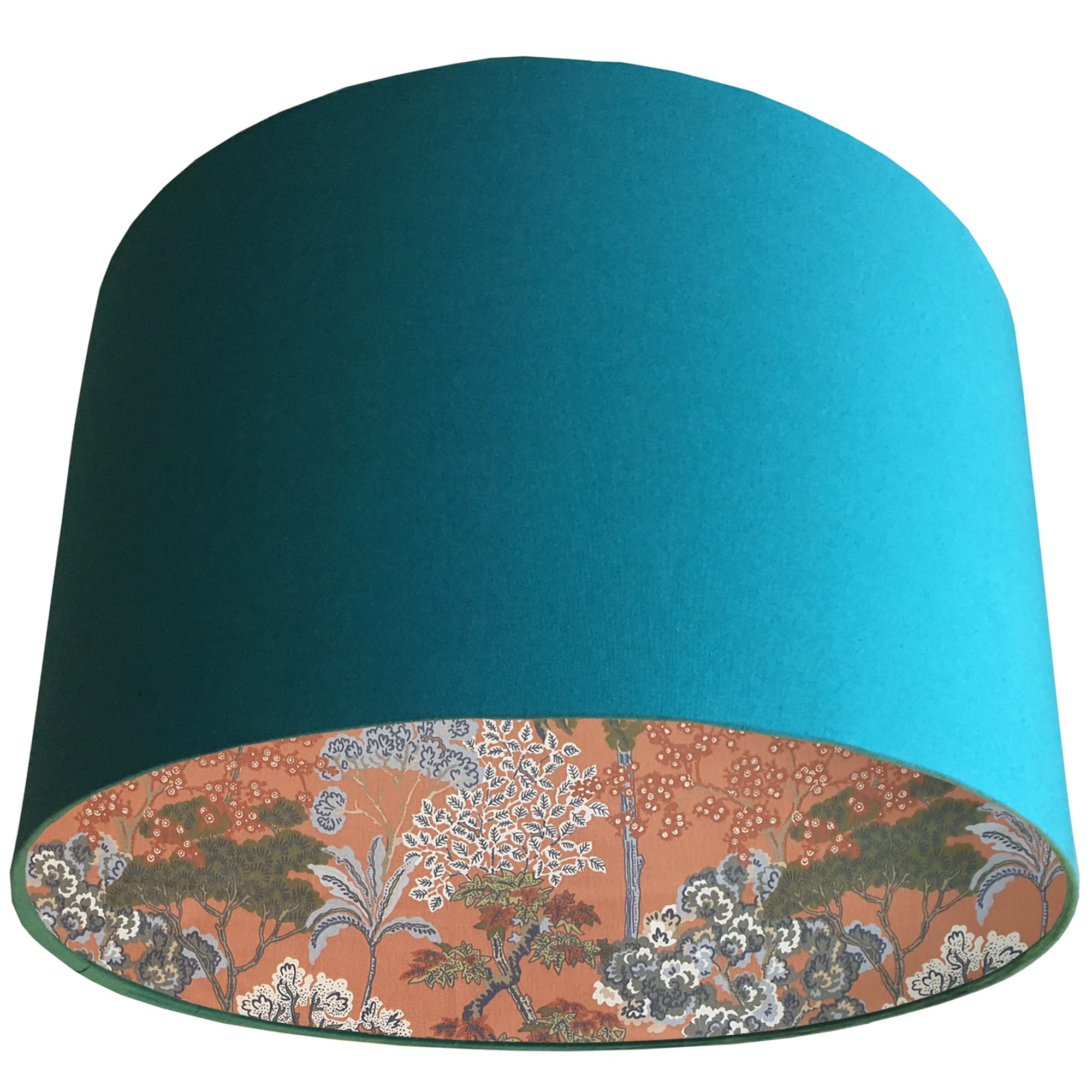 Earth Tone Orange Light Shade with Choice of Colour and Tree Themed Nature Design (Teal)