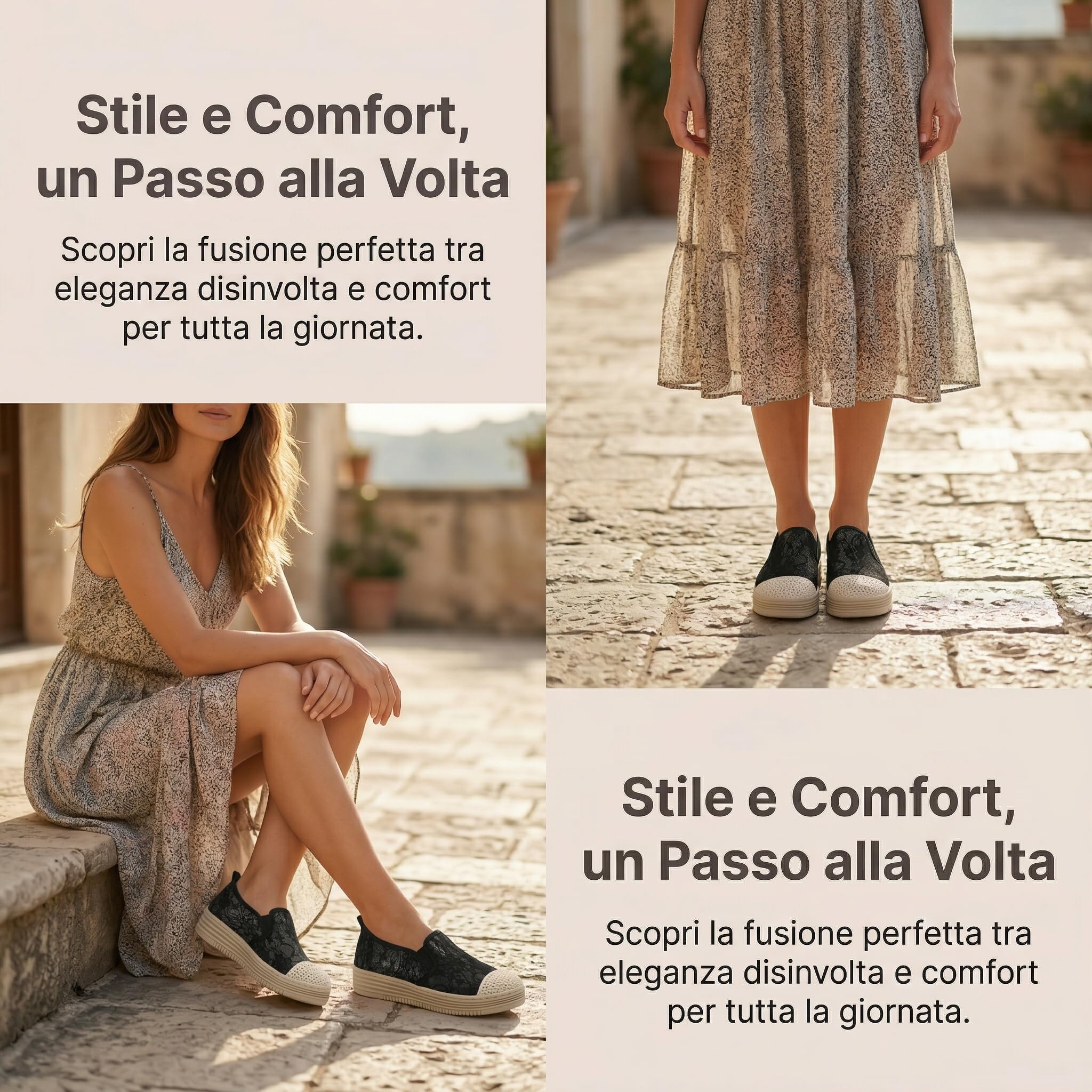 GLAMORA Mocassini Donna Espadrillas Ballerine Slip On Traforate Pizzo Traspiranti Leggeri Elastico Senza Lacci Punta Rinforzata Suola Antiscivolo Comode Scarpe Estate