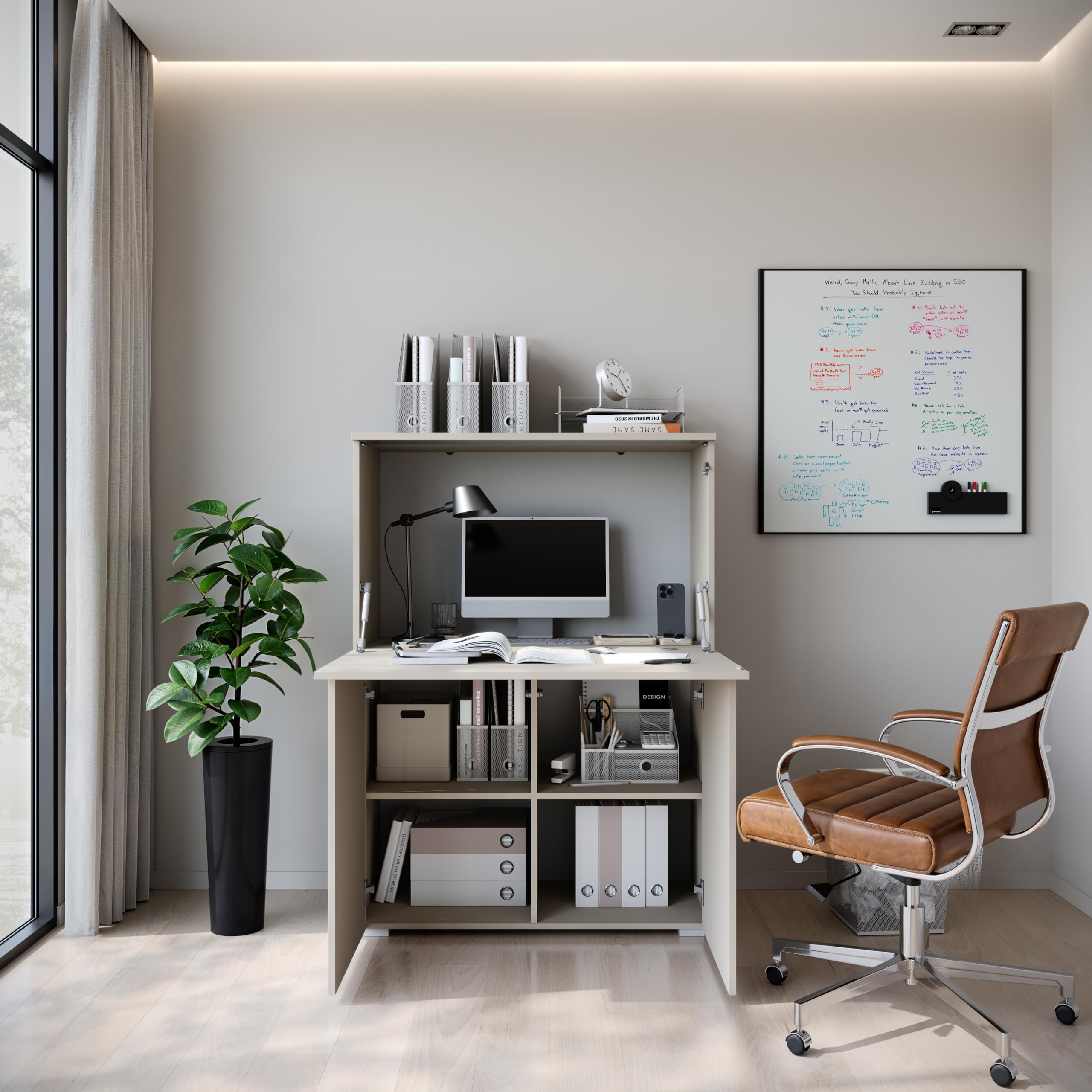 MINIO go for it - Bureau de secrétaire Veve avec Plateau Rabattable