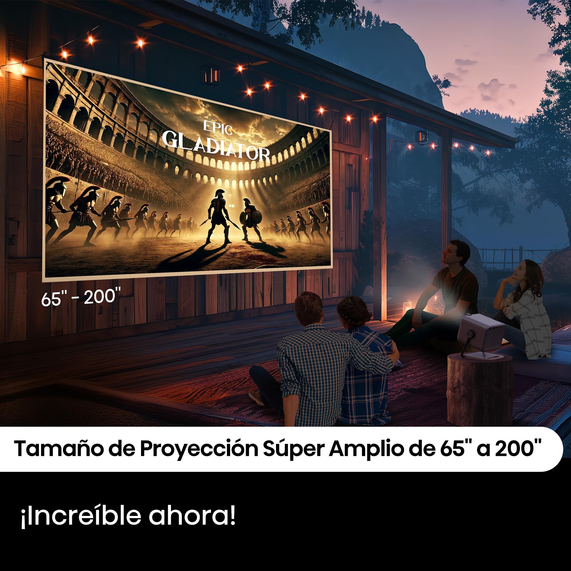 Hisense M2 Pro - Mini Proyector Laser Trichroma UHD 4K Smart TV, de 65" a 200", 1300 Lumen, Dolby Vision, Zoom Óptico, Autoenfoque, Protección Ocular, Auto-Corrección Trapezoidal