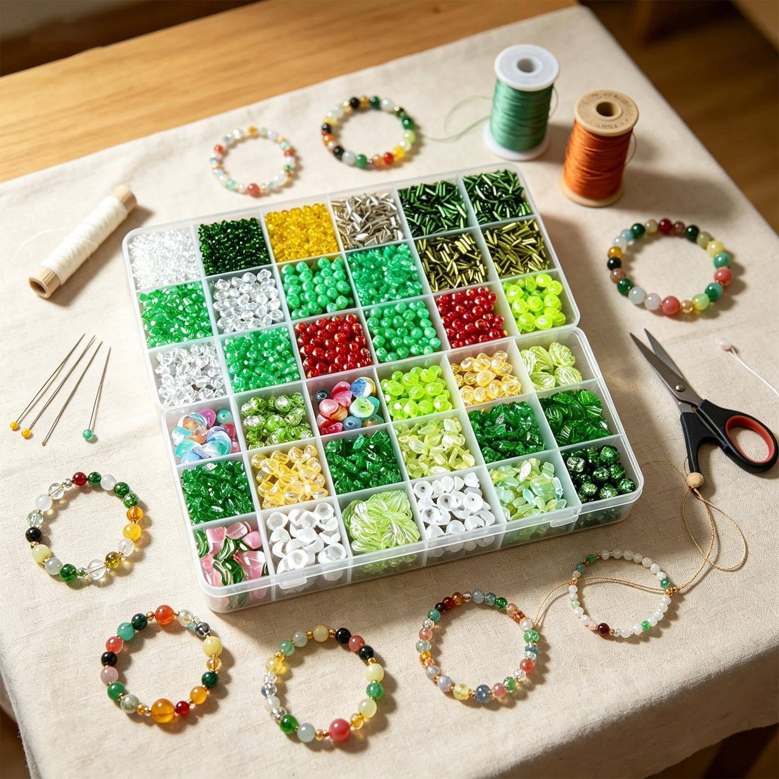 Kit De Cuentas Plantas Kits Manualidades Con Abalorios Para Macetas | Set Planta Con Cuentas Vidrio Verde Para Adultos Aficionados Entusiastas Manualidades Bisutería Hogar Oficina