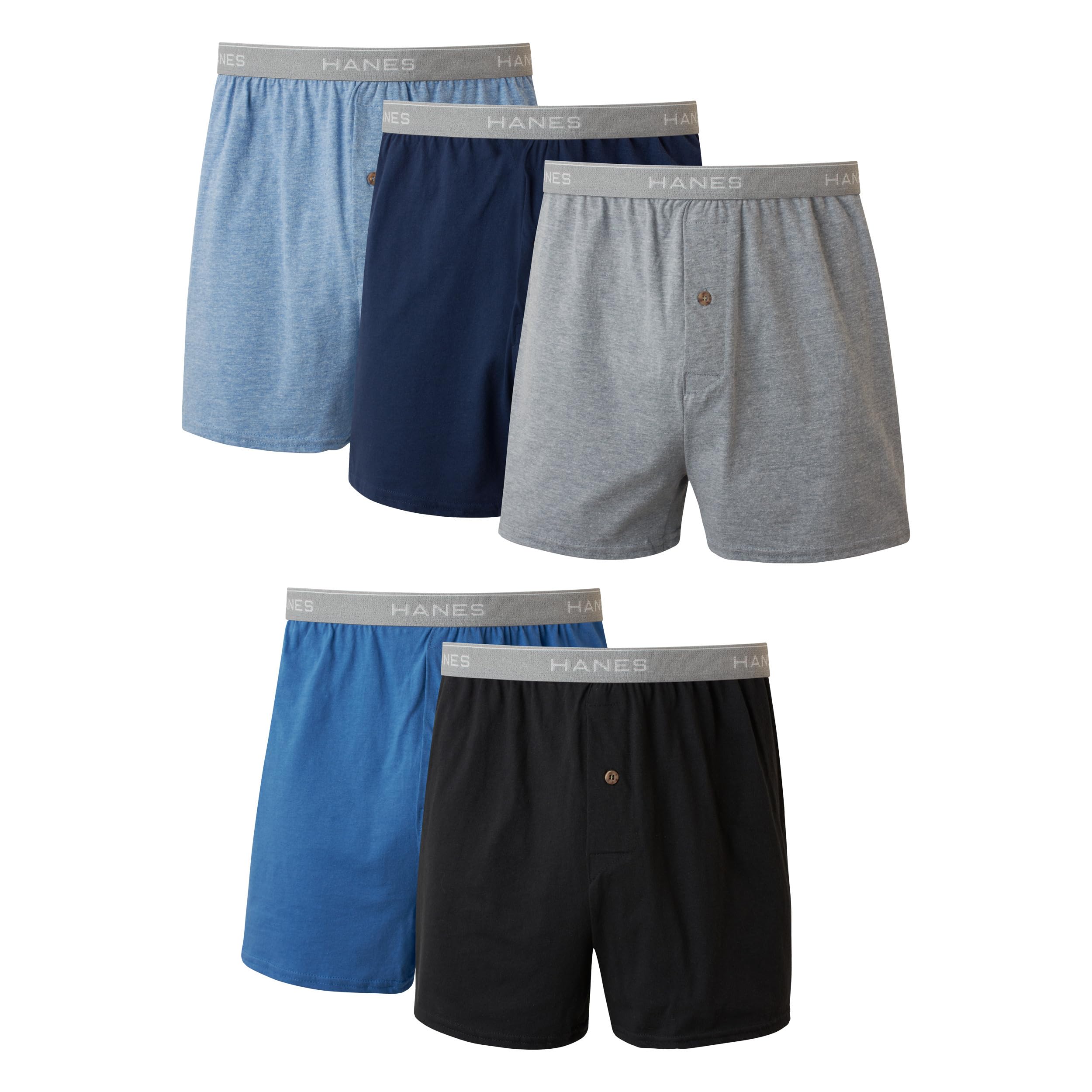 Hanes Men's Knit Boxers pack of 5 Boxers (pack of 5)
