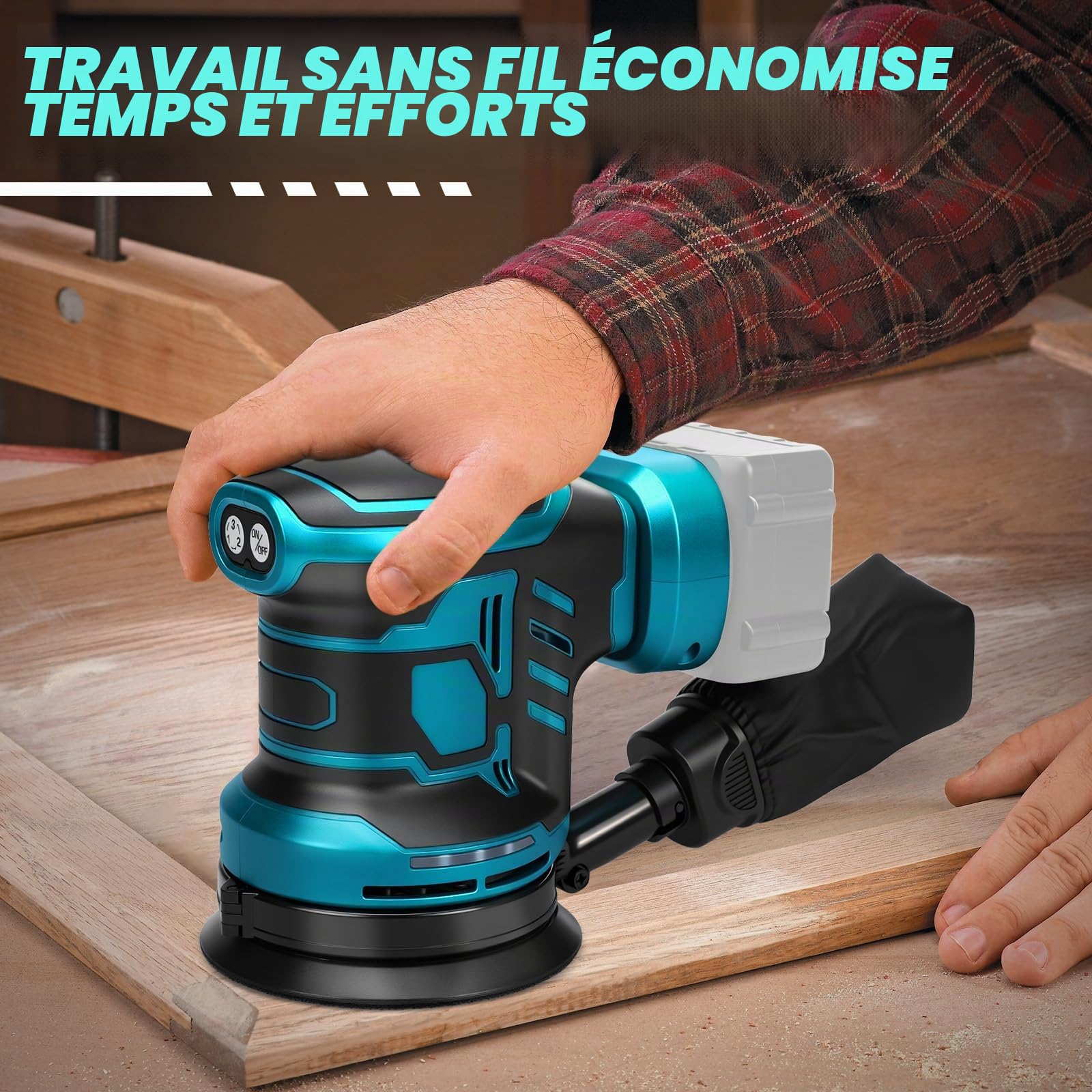 Roadtime 125mm Ponceuse Excentrique pour Makita 18V Battery(San Batteries)