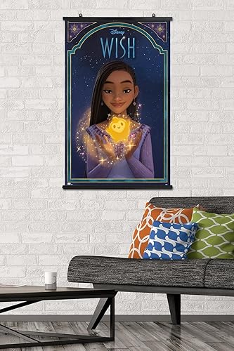 Miniatura 2 de Trends International Disney Wish - Póster de pared de Asha & Star, 22.37 x 34.00 pulgadas, paquete de póster y clip