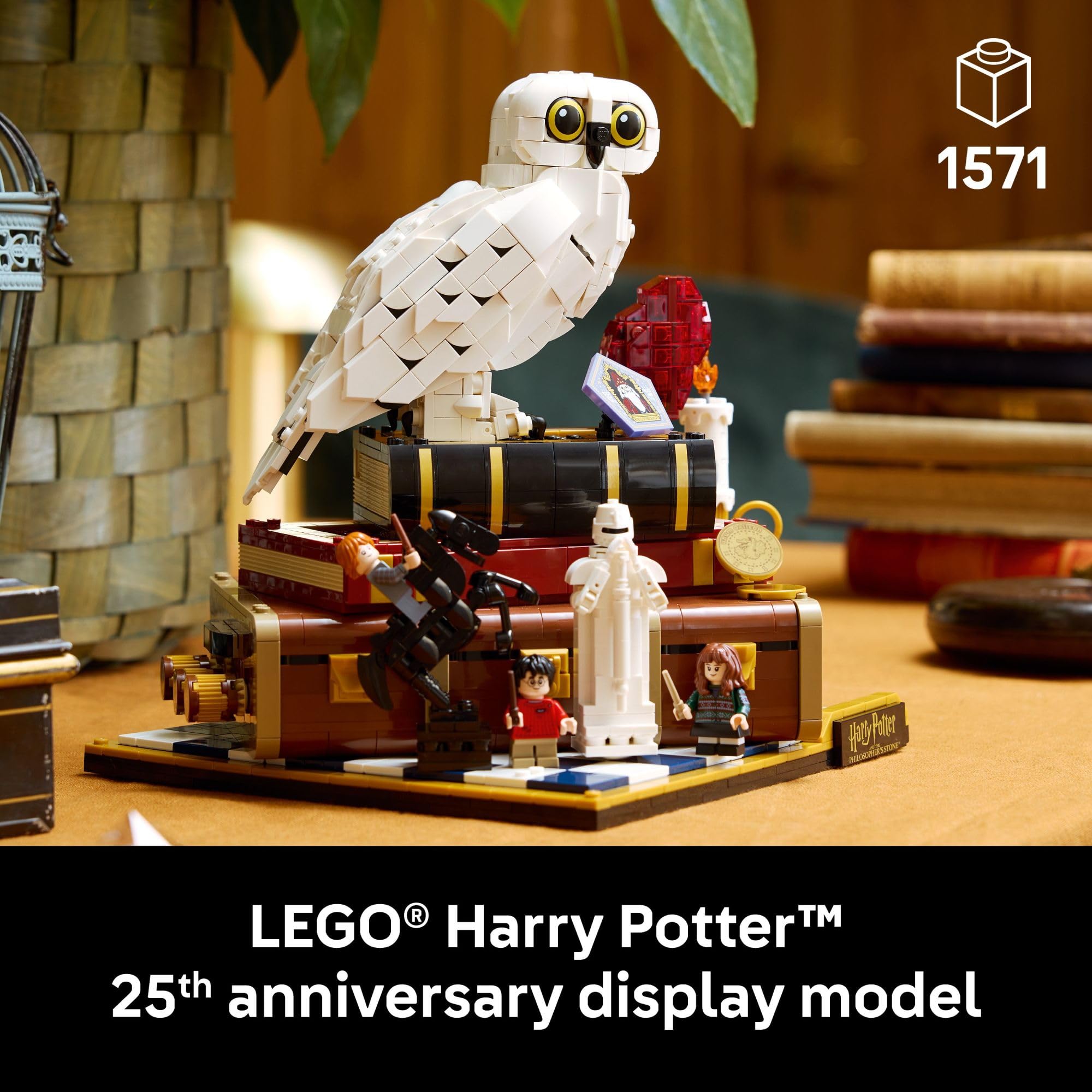 LEGO Harry Potter Sorcerer’s Stone – Collectors’ Edition Building Set for Adults - DIY Craft Kit for Women & Men, Ages 18+ - Buildable Hedwig & 3 Minifigures - Gift Idea for Birthdays - 76466