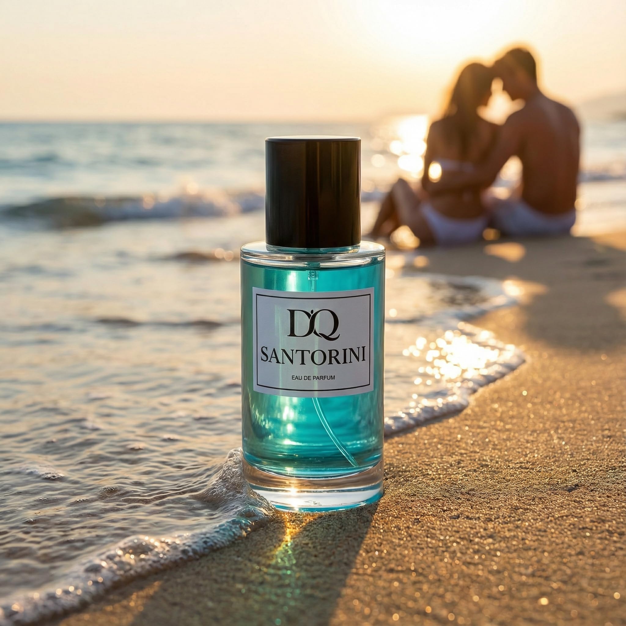 D'QAR Santorini Eau de Parfum 50 ml – Frischer Sommerduft mit Bergamotte, Zitrone & mediterranen Noten – Unisex Parfum für Damen und Herren
