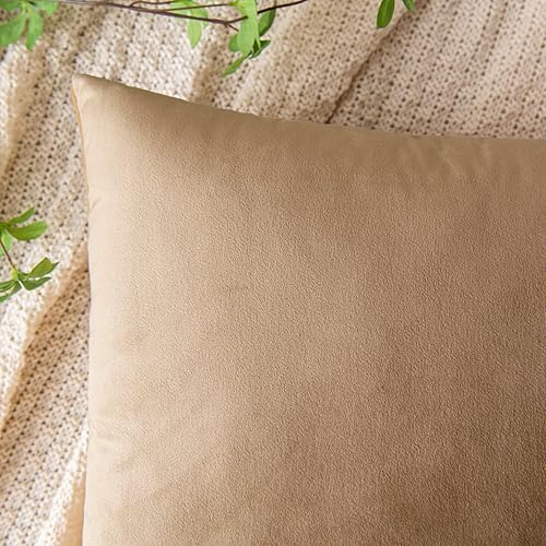 Miniatura 40 de EMEMA Paquete de 2 fundas de almohada de terciopelo, decorativas, cuadradas, suaves, sólidas, para sofá, dormitorio, silla o automóvil, 18 x 18 Gris