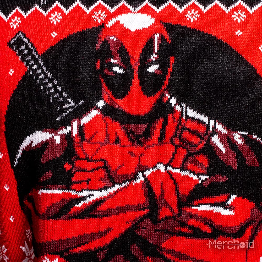 Deadpool Jersey de punto de Navidad unisex para hombres o mujeres, suéter feo Marvel regalo
