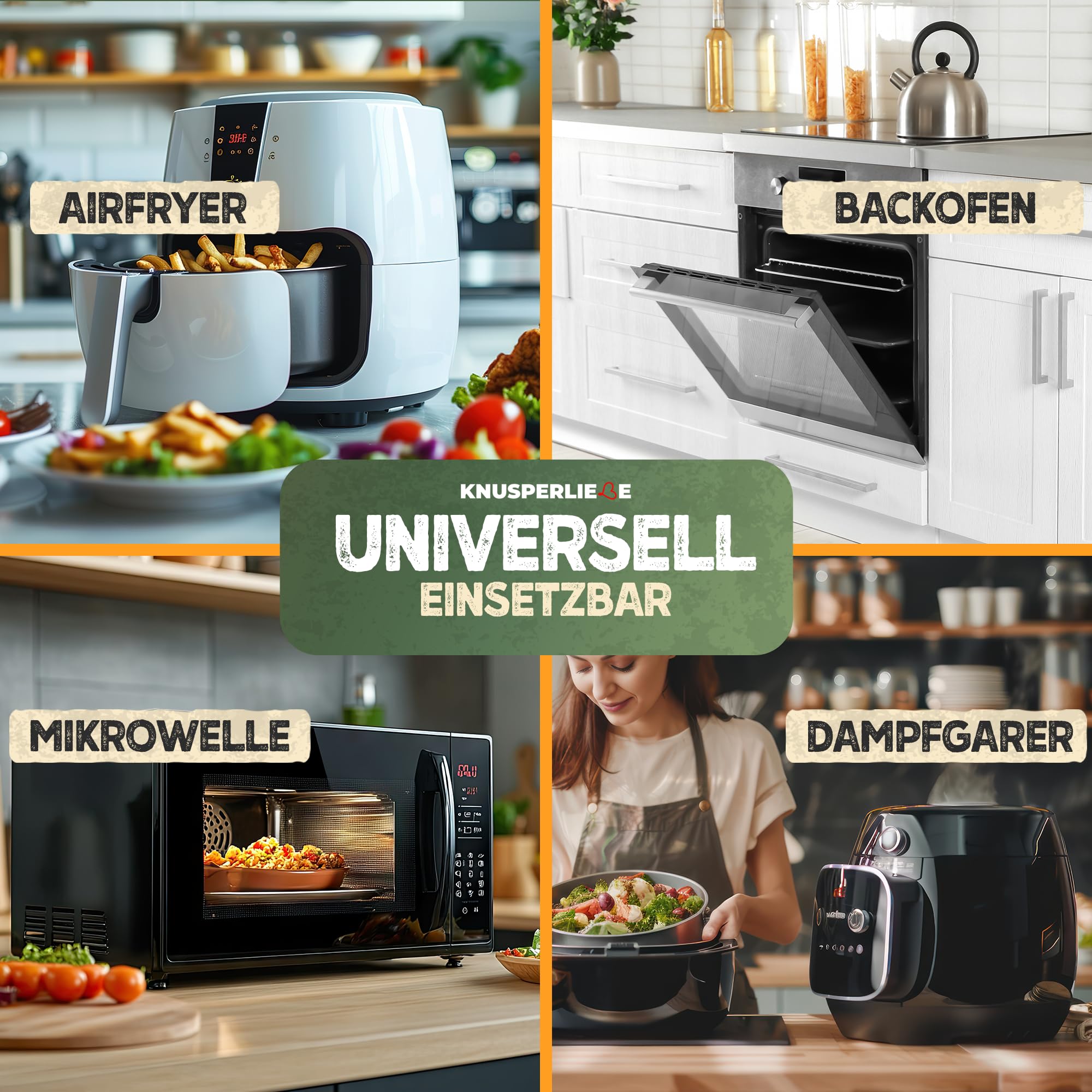 KNUSPERLIEBE® Gants De Cuisine, En Silicone, Sans BPA