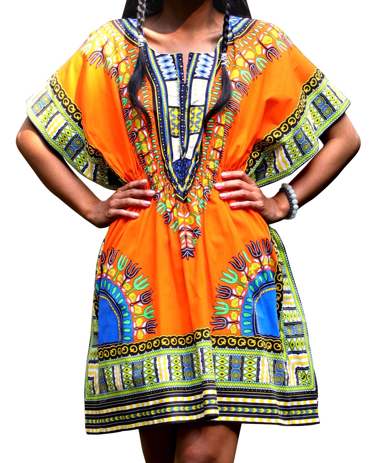 DA'IKI Ladies Smock Empire Bust Dashiki Smock Short Dress
