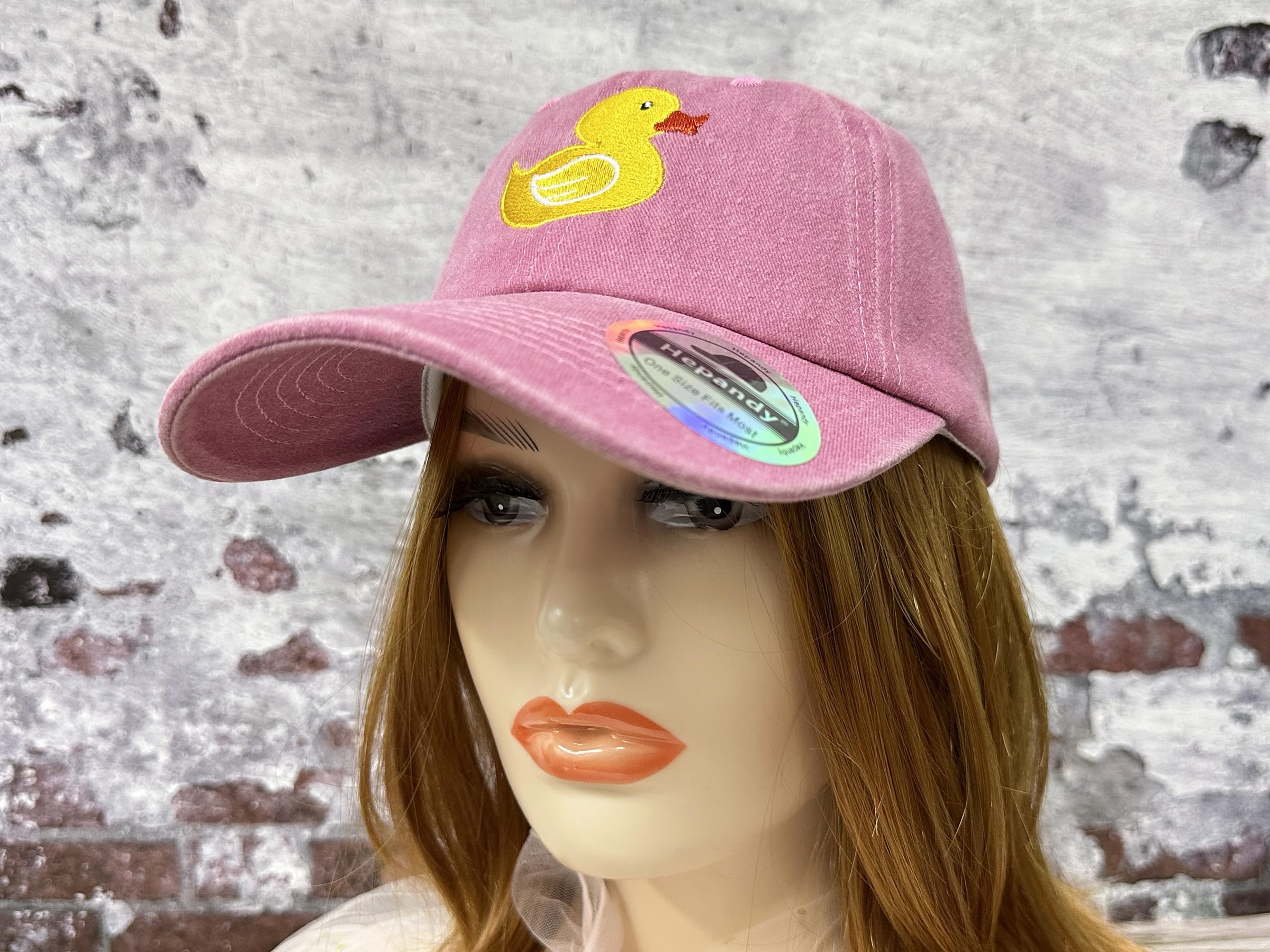 Sombreros de béisbol bordados de pato amarillo para hombres y mujeres, Pato (rosa lavado) 6