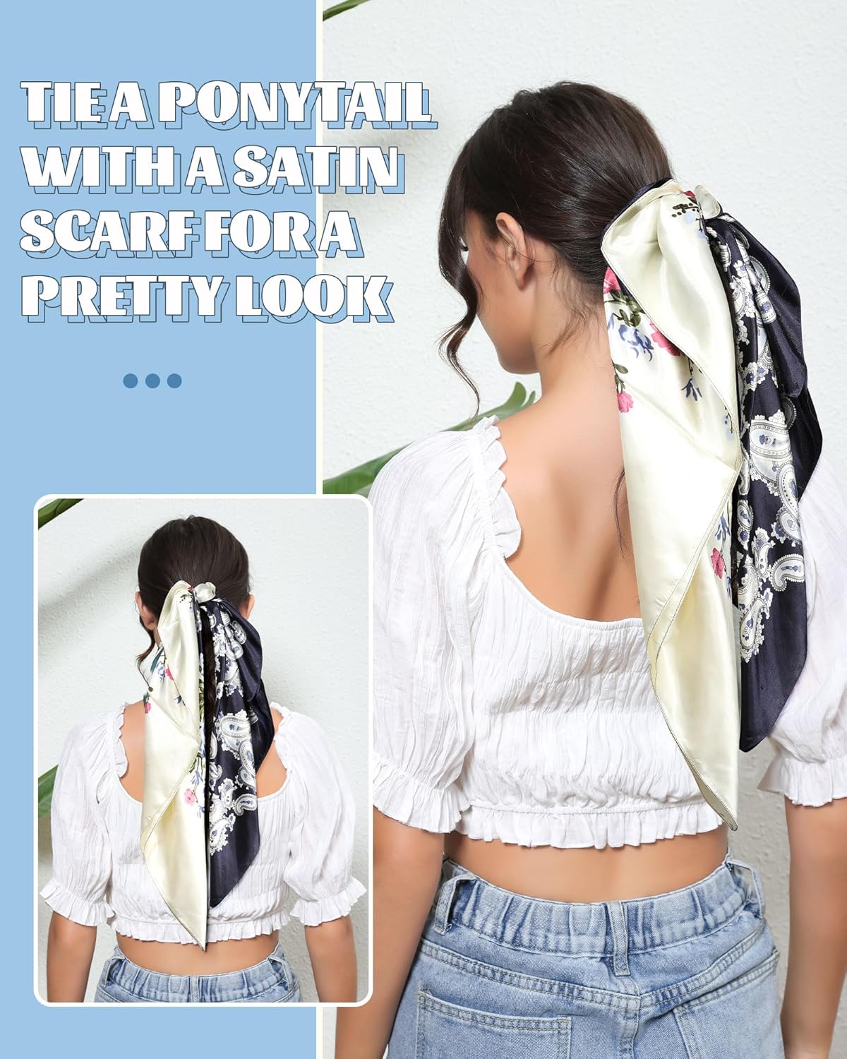 AWAYTR 35” Large Square Satin Hair Scarf 3Pcs Angola Ubuy