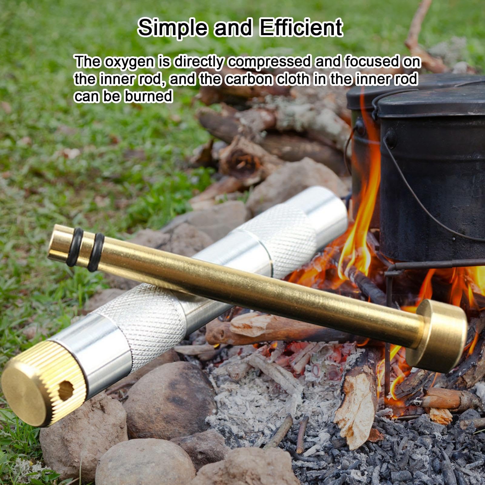 Mèche allume-feu pour feux de camp – Outil de survie Sert d'allumette étanche – Facile à allumer avec silex et acier – Éteignez la flamme à Mèche allume-feu pour feux de camp – Outil de survie Sert d'allumette étanche – Facile à allumer avec silex et acier – Éteignez la flamme à