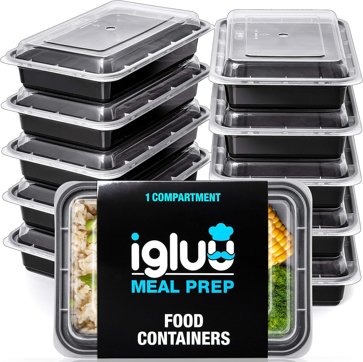 Igluu Meal Prep Containers Reusable (30 Pack) 1 Compartment – 28oz