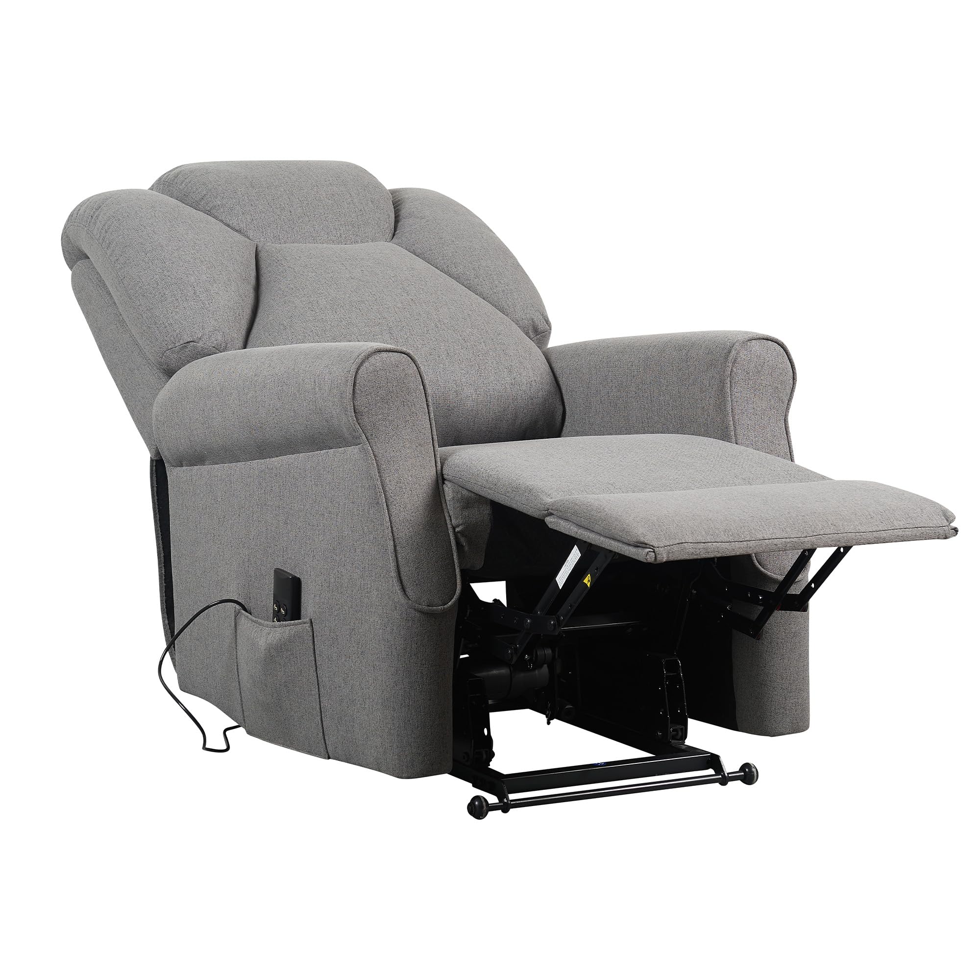 POLTRONE ITALIA Poltrona Relax Alzapersona Zero Gravity 2 motori reclinazione indipendente schienale pediera Roller 4 ruote per spostamento utente anziani antimacchia Grigio