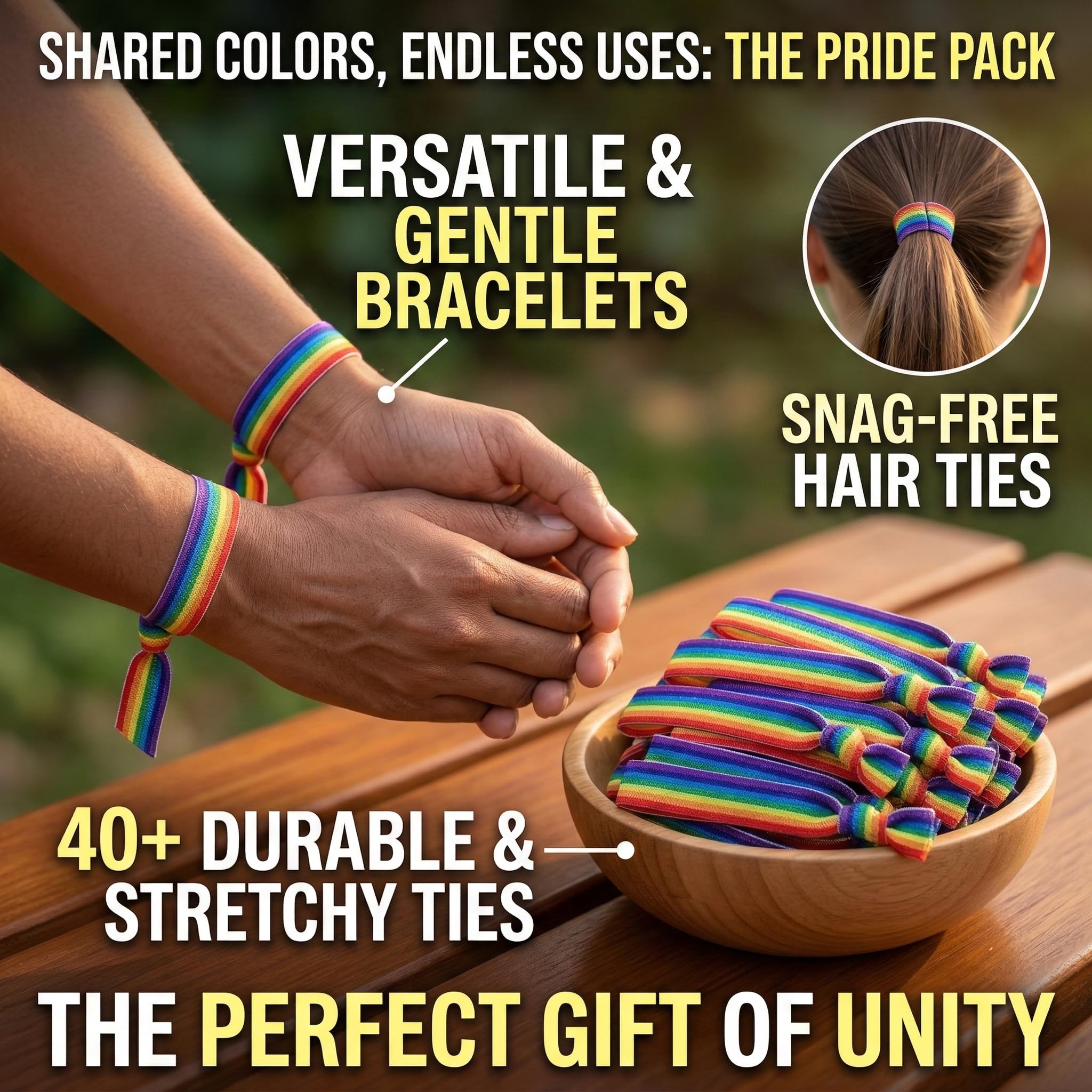 Pulsera de Orgullo Gay LGBTQ+ – 24 Pulseras Elásticas de la Bandera Arcoíris, Ideal para el Mes del Orgullo, Amistad y Celebraciones LGBTQ+, 1.5 cm x 10 cm