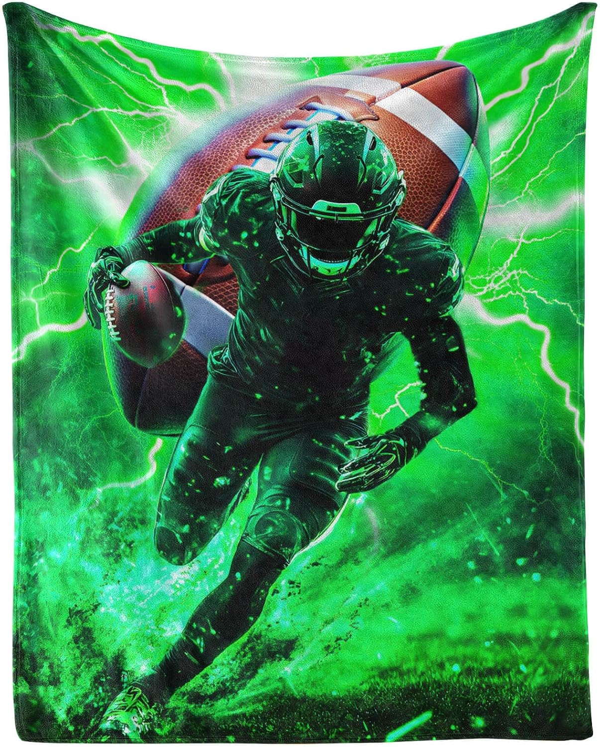 Football Throw Blanket - Soft Flannel Blankets for Girls Boys Kids Sports Loves - Warm Football Player Blankets for All Season Lap, Chair, Sofa - 50"x40"