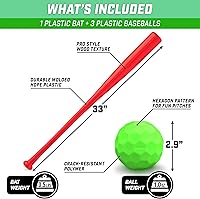 Vista 4 de GoSports LotBall Juego de Bate y Pelota de Béisbol para Patio Trasero - Juego de Béisbol de Plástico para Niños