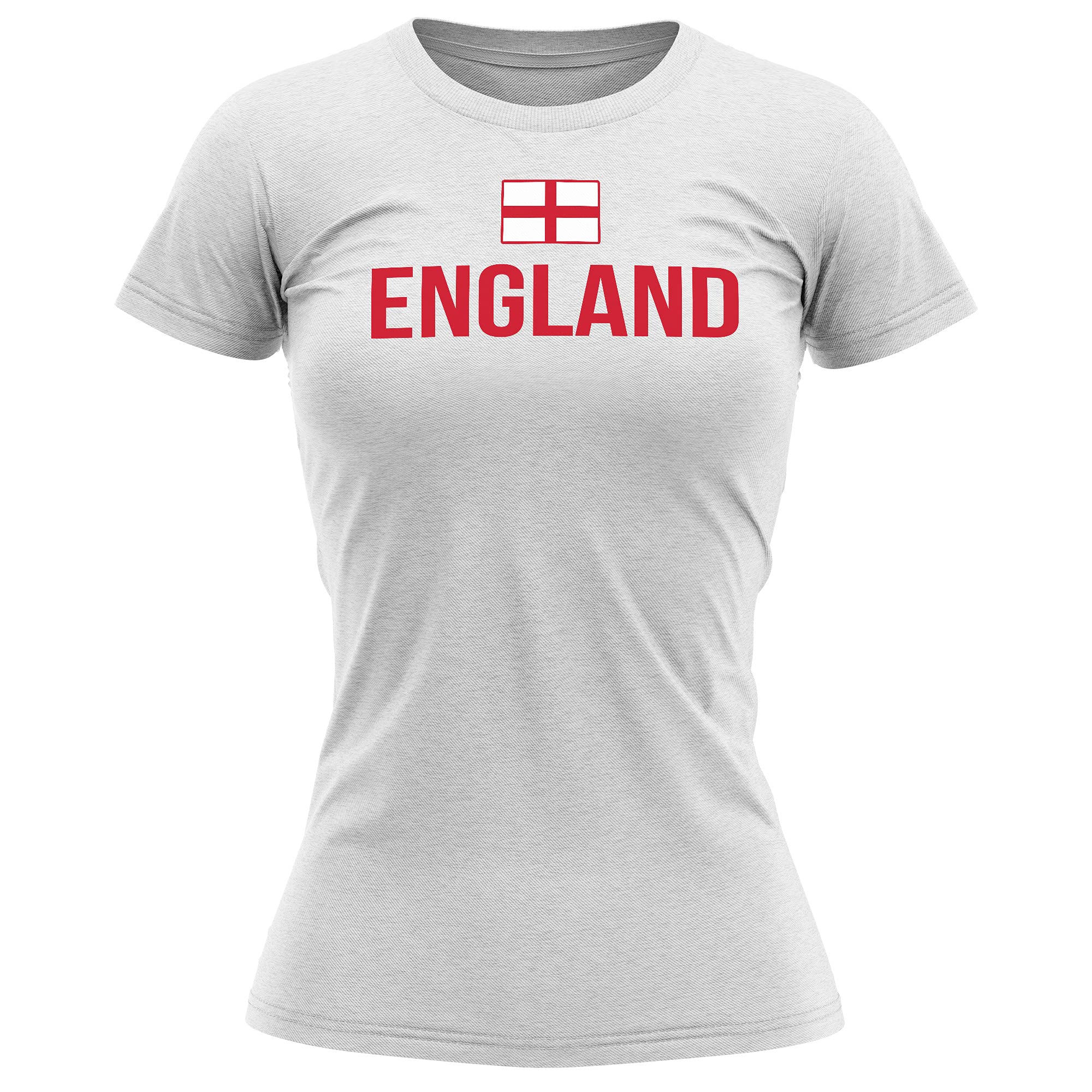 Purple Print House England Football Shirt Womens - England Flag Football T Shirt - Football Country European English Tournament Gifts for Her - Unique Footy Top, M, White โ image 1