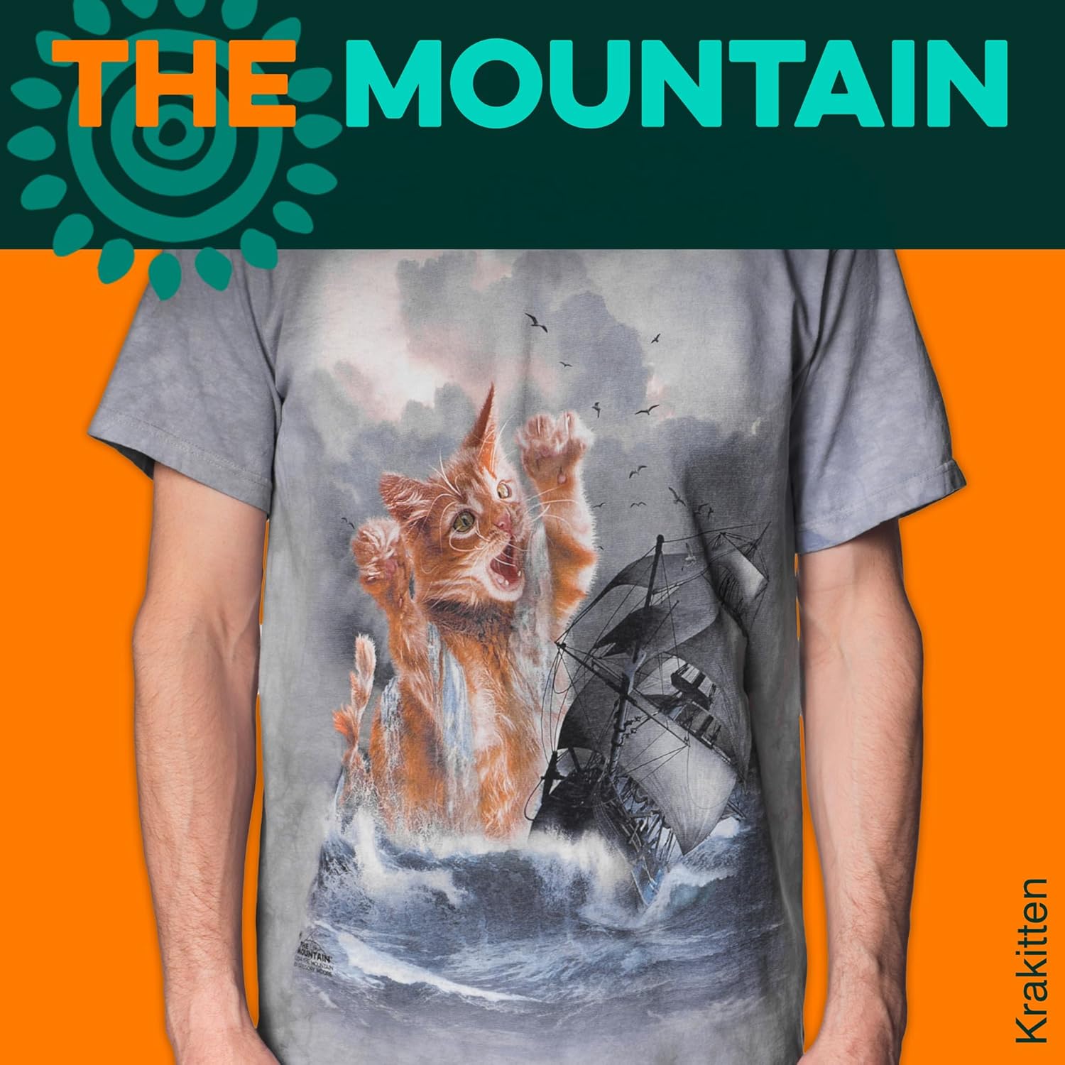 The Mountain Krakitten Unisex T Shirt | Premium, Hand-Dyed | Funny Cat Graphic Tee - Image 2