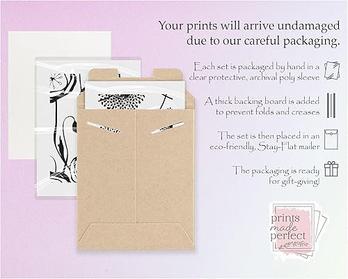 Miniatura 3 de Mid Century Modern Wall Art Prints - Botanical Abstract Pattern Wall Decor - (Set of 9) 5x7 - Unframed (Black)