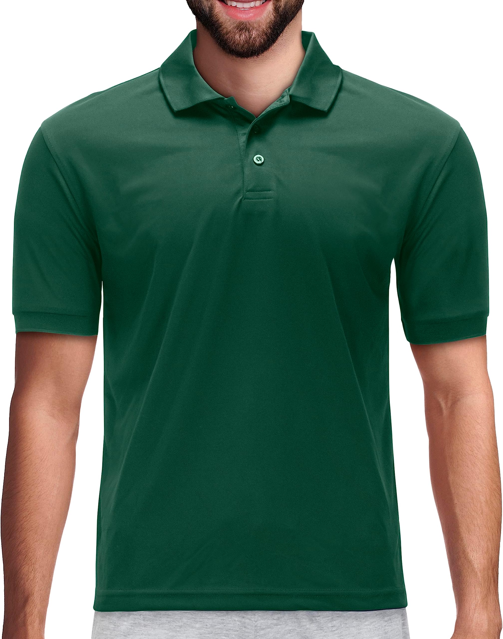Men's Polo T-Shirt, High Moisture Wicking Dry Fit Performance Short-Sleeve Polo T-Shirt w Collar for Golf Tennis