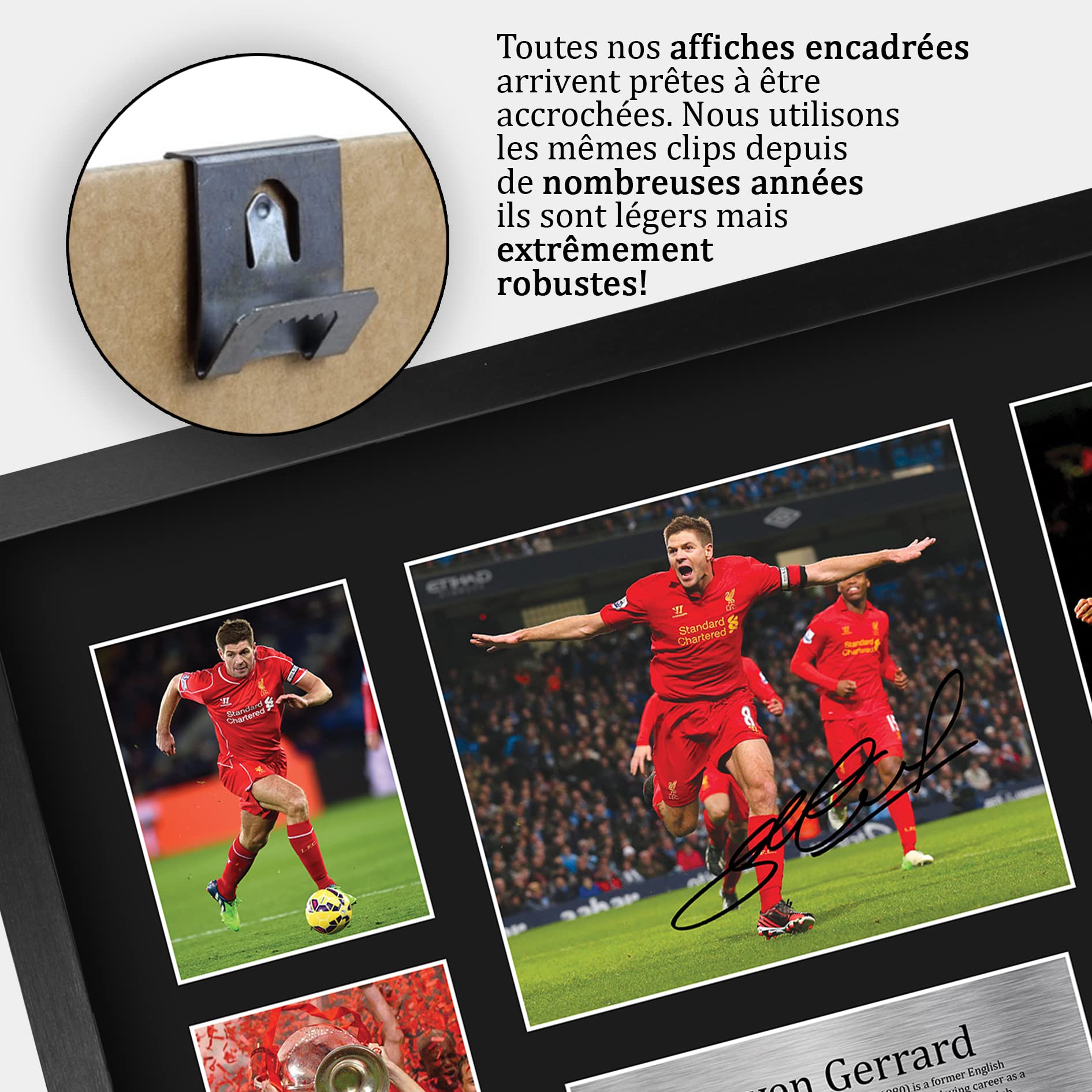 HWC Trading FR A3 Steven Gerrard Liverpool Cadeaux imprimés photo autographe signée pour les fans de football et les supporters - A3 Encadré
