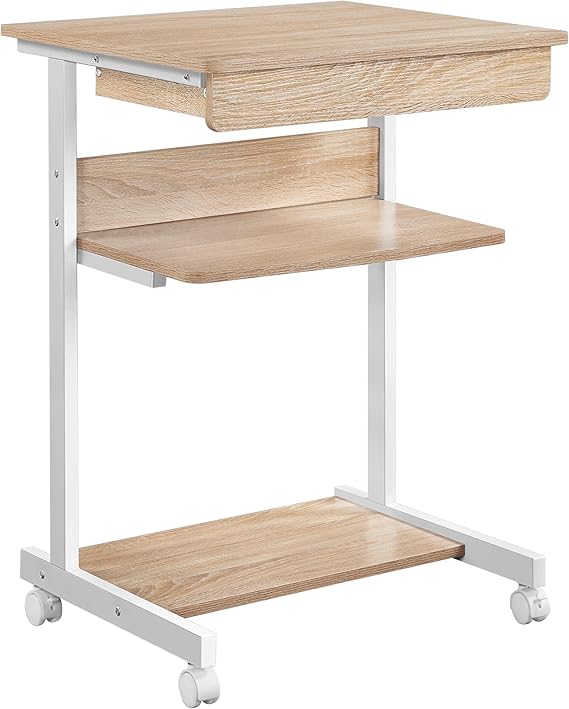 Scrivania Computer Yaheetech Angolare - 56x51x79.5 Cm, Con Ruote, Tastiera Scorrevole | Per Ufficio, Casa - Foto 5