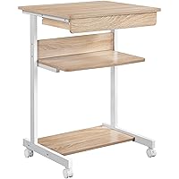 Yaheetech Scrivania per Computer Scrivania con Tastiera Scorrevole ad Angolo Tavolo