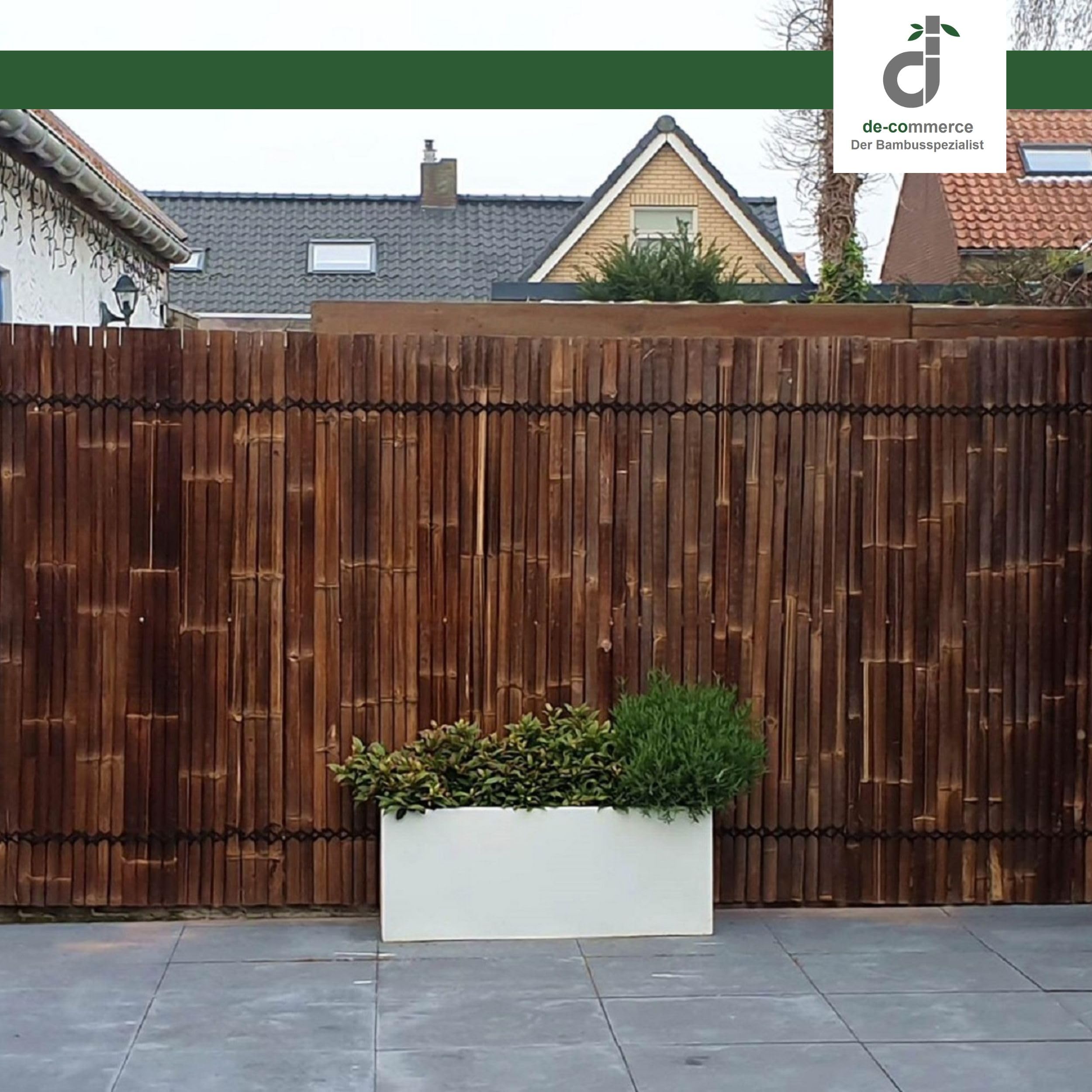 Recinzione In Bambù DE-COmmerce ATY NATURE – 90x180 Cm, Stuoia Frangivento Per Giardino E Balcone, Tubi Chiusi, Filo Zincato - 3