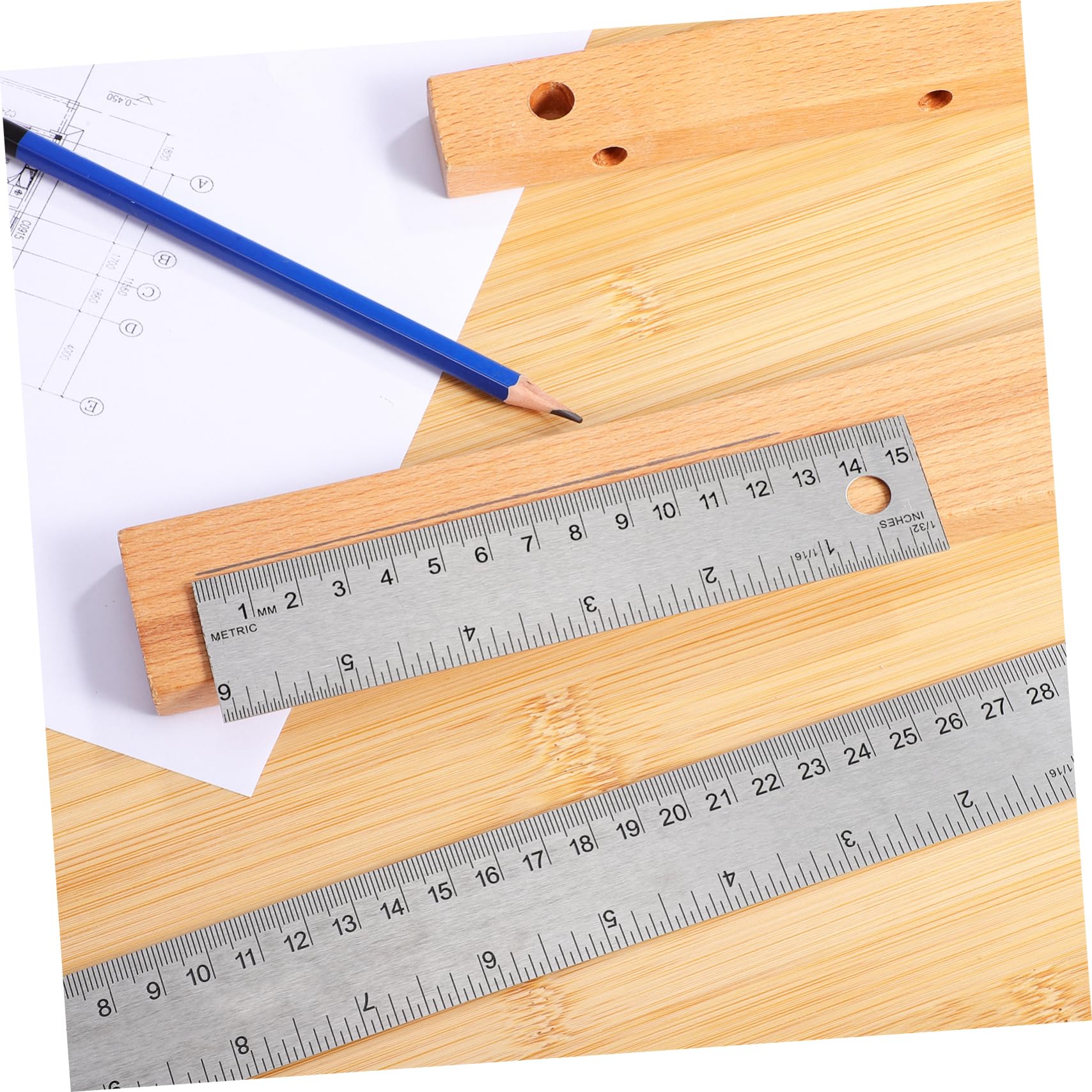 NUOBESTY 6stücke -lineale Mit Korkunterlage Präzise Messwerkzeuge Für Büro Schule Und Kreative Projekte rutschfeste Langlebige Und Vielseitige Zeichengeräte