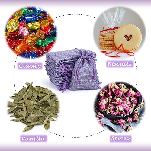 Miniatura 5 de Naler 24 bolsas de arpillera con cordón de lino, bolsas de regalo para bodas, recuerdos de fiesta, manualidades, regalos, 4 x 6 pulgadas, color