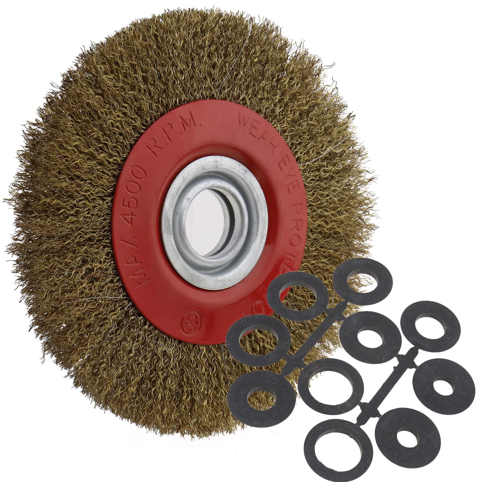 ENET 200mm 8" Roue de Polissage Brosse Acier Inoxydable Broyeur Remplacement pour Polonais et Anneaux Réducteurs