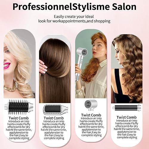 Miniatura 4 de Cepillo secador de aire caliente 5 en 1, cepillo para secador de pelo, varita rizadora, cepillo para alisar, cepillo secador de pelo, secado rápido,