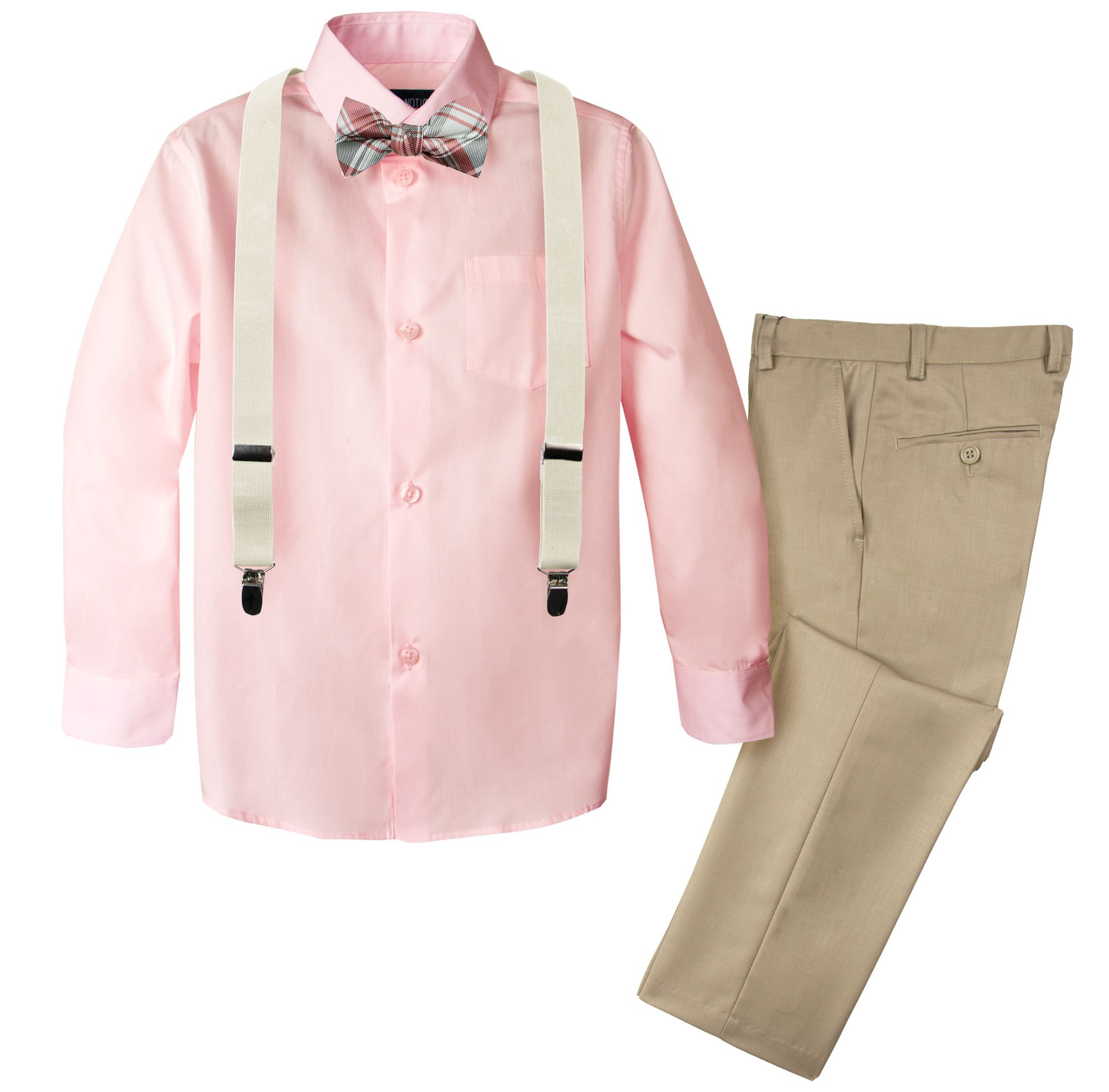 Spring Notion Boys' 4-Piece Patterned Dress up Pants Set