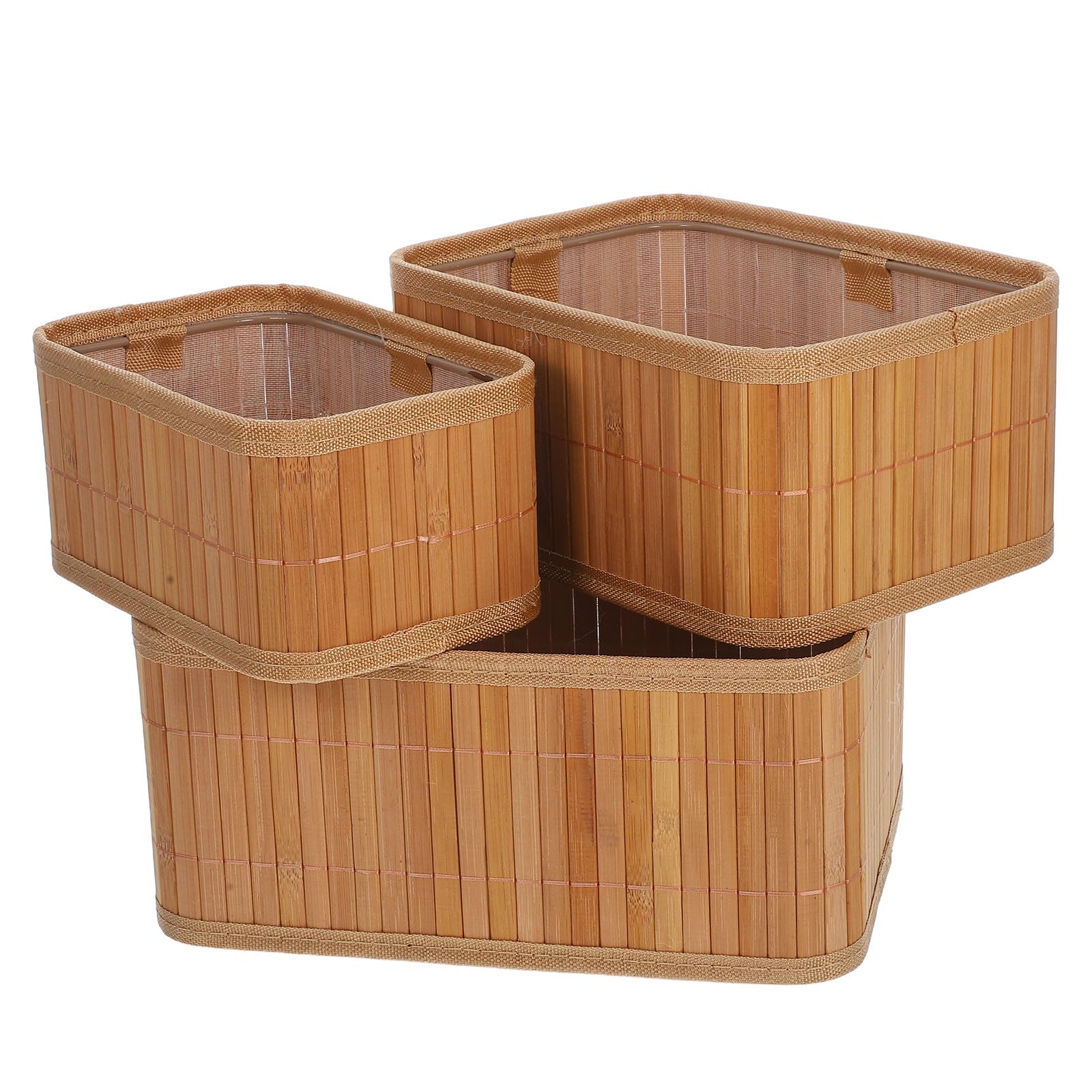 Panier de rangement en bambou au design empilable et finitions soignées