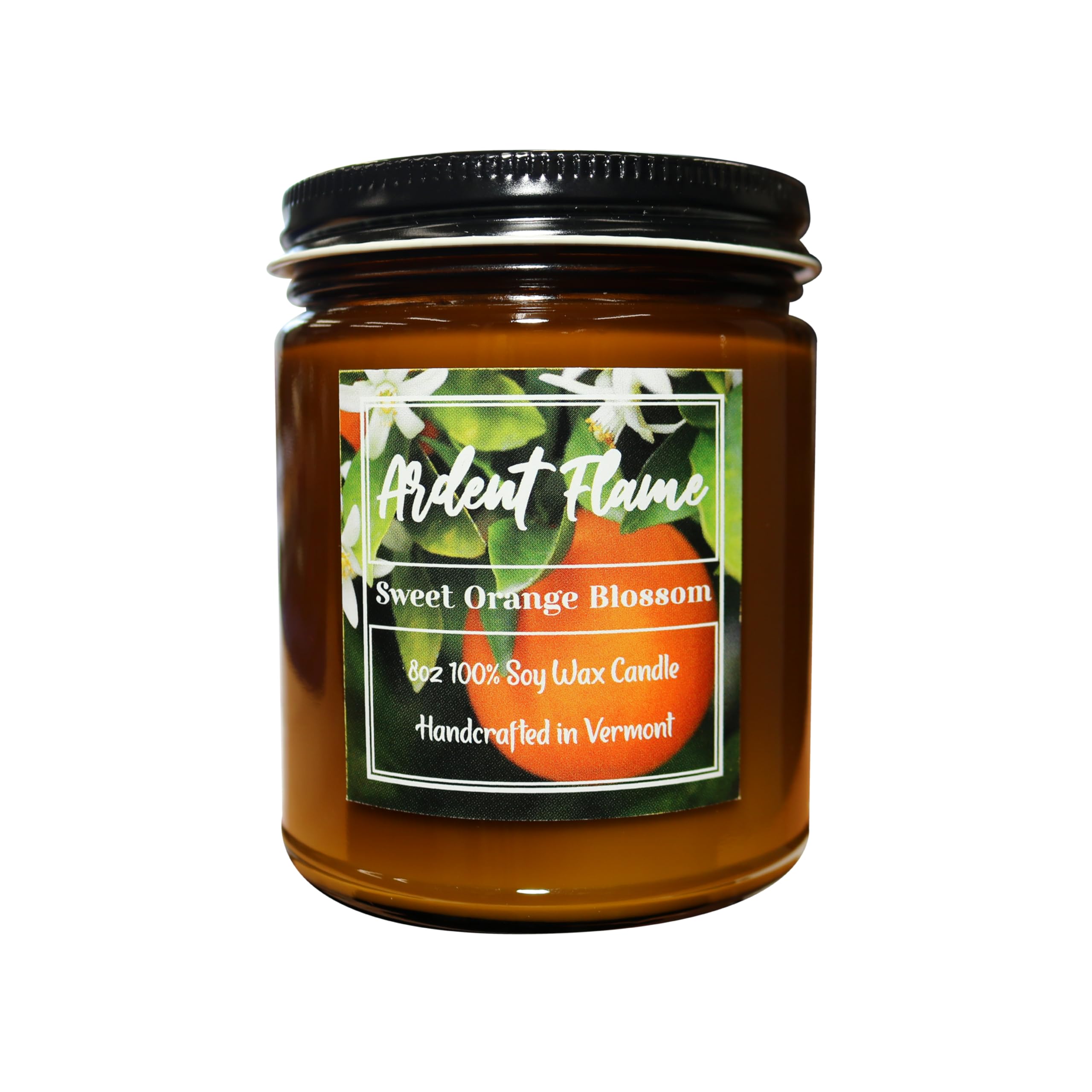 Ardent Flame Candles | Sweet Orange Blossom | 100% Natural Soy Wax Candle for Home Decor | Highly Scented | Premium Fragrance | Handmade in Vermont,