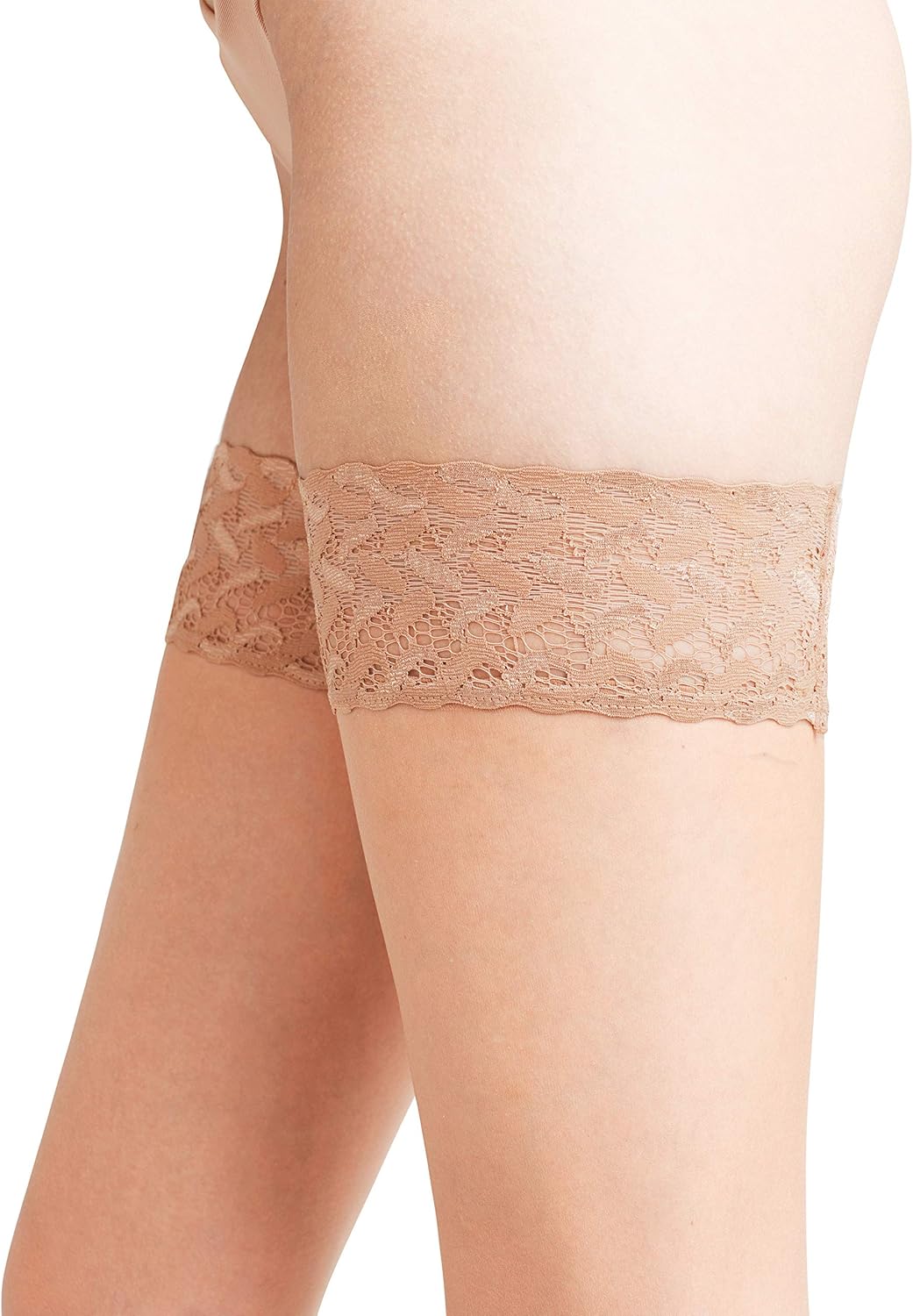 FALKE Women's Shelina 12 Denier Thigh Highs, Modern Lace Trim with Non Slip Grips, Ultra-Sheer Transparent, Nylon - Image 3