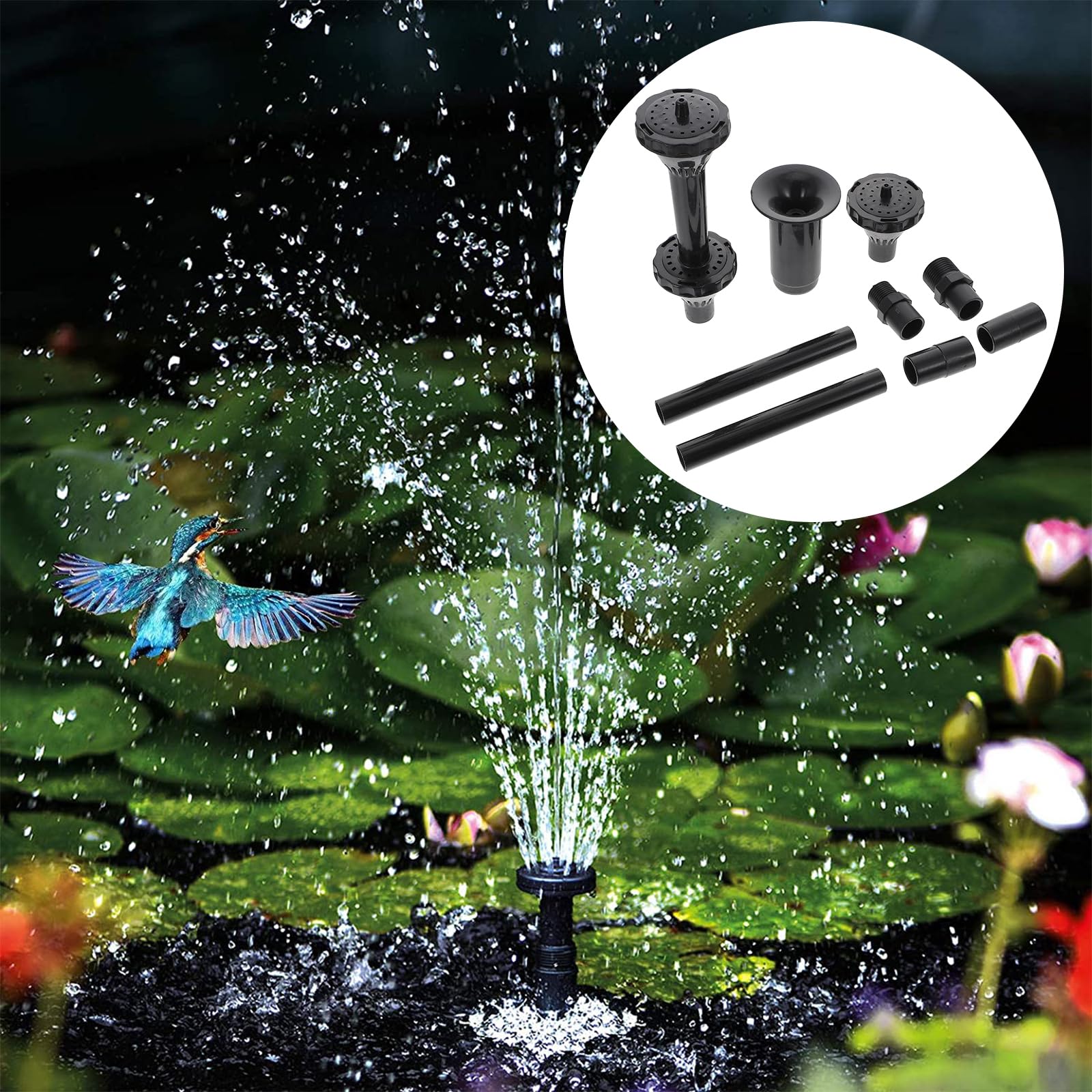 OUNONA Water Fountain Nozzle Ensemble De 9 Buses De Fontaine Pour Pompe De Bassin TêTes De PulvéRisation D'Eau Multifonctions Pour Fontaine D'ÉTang Et Piscine Accessoires Pour Jet D'Eau ExtéRieur