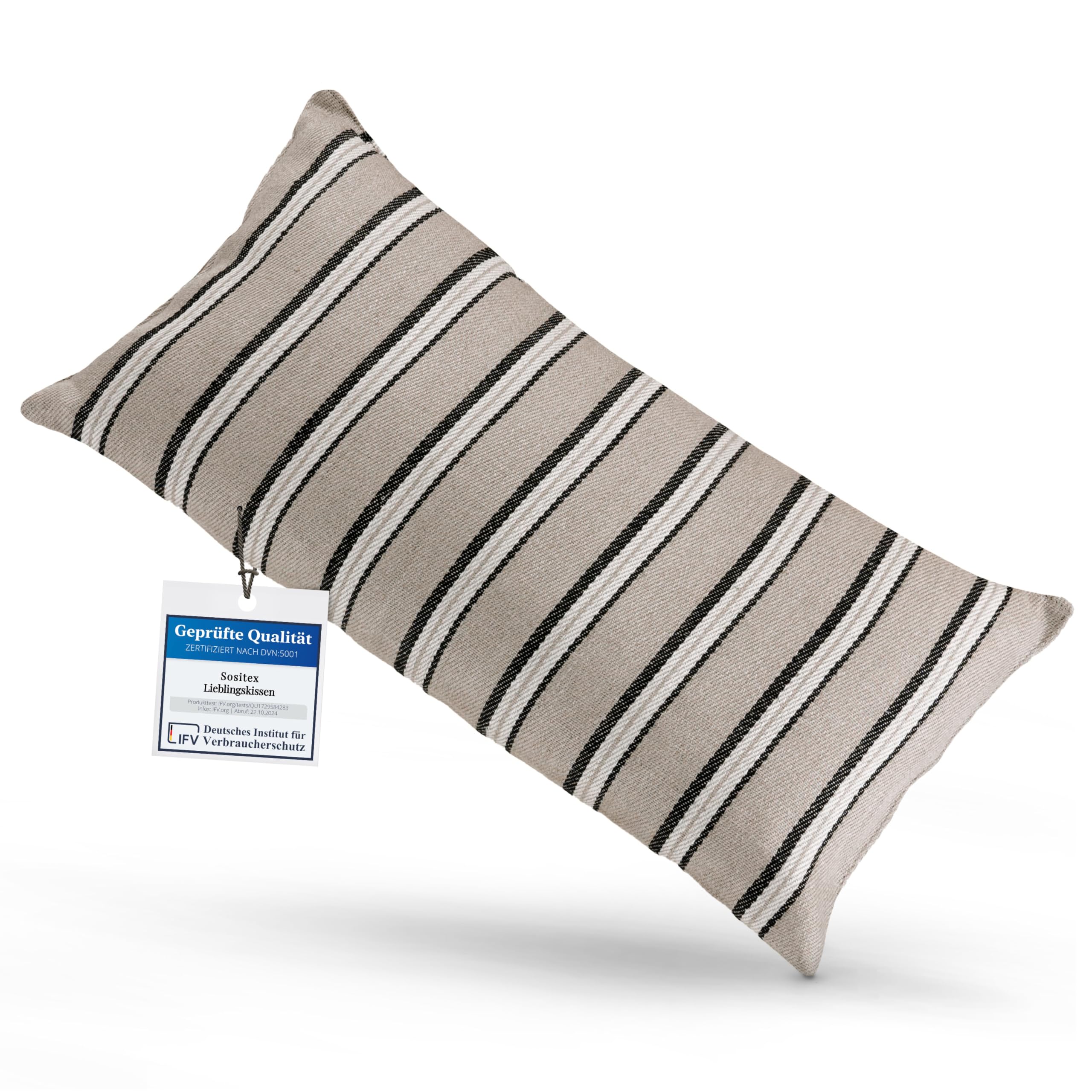 Cojín de sauna transpirable 100% lino de 9 rayas gris Moika 1
