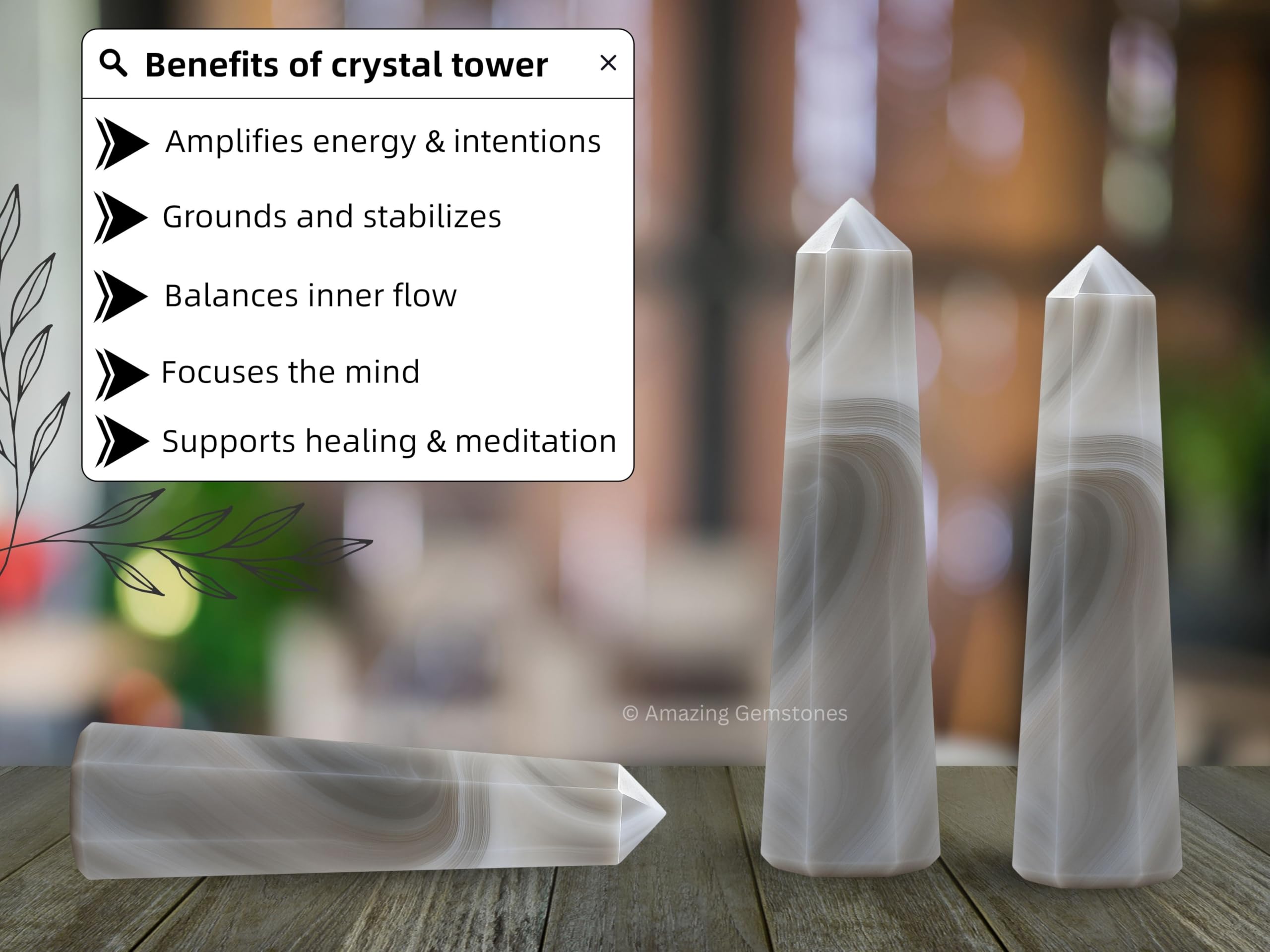 Amazon.com: Amazing Gemstone Agate Crystal Towers ~ Natural
