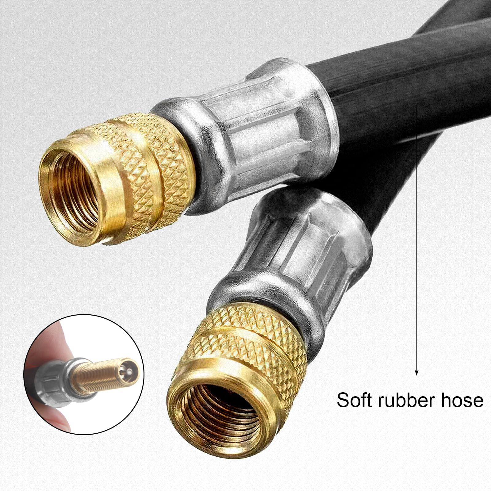 5x Reifenventil-Verlängerungen Messing - 45°/90°/135° Winkel