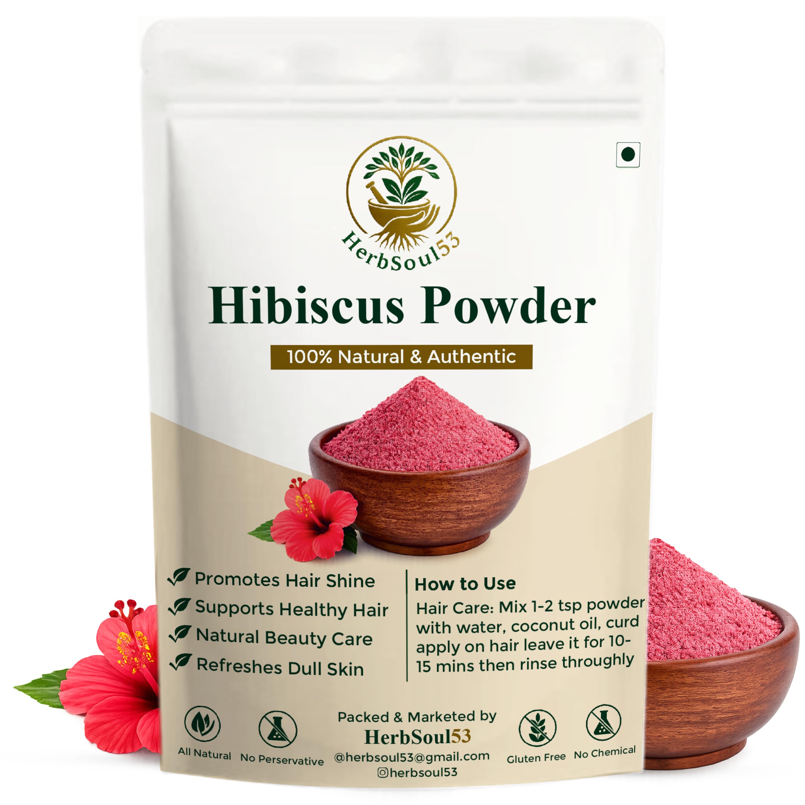 Pure Hibiscus Powder for Hair & Face Pack |Gudhal Powder (100gm) | Natural Hibiscus Flower Powder for DIY Hair Packs & Face Packs Pure Gudhal Flower Powder No Added Preservatives or Fragrance-image-20